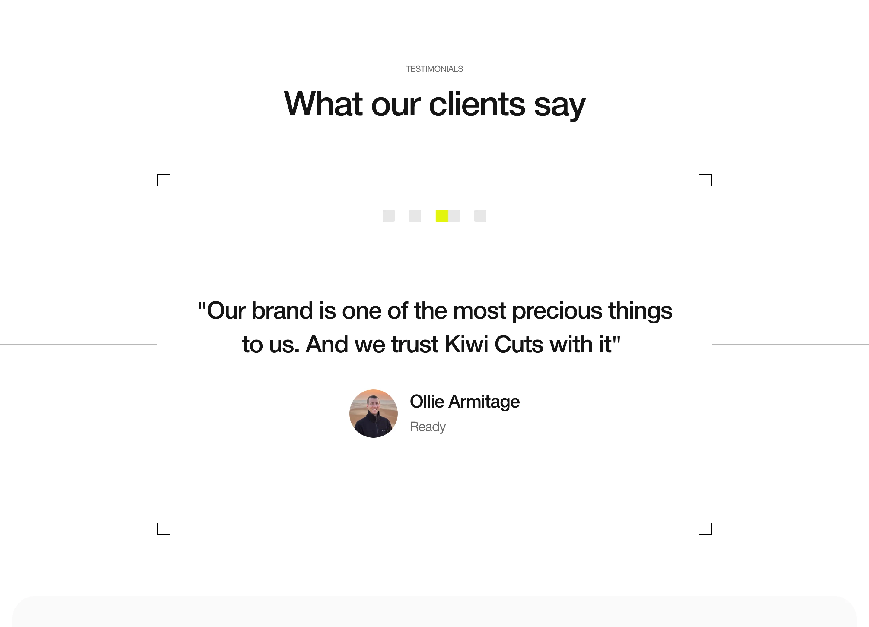 Testimonials section