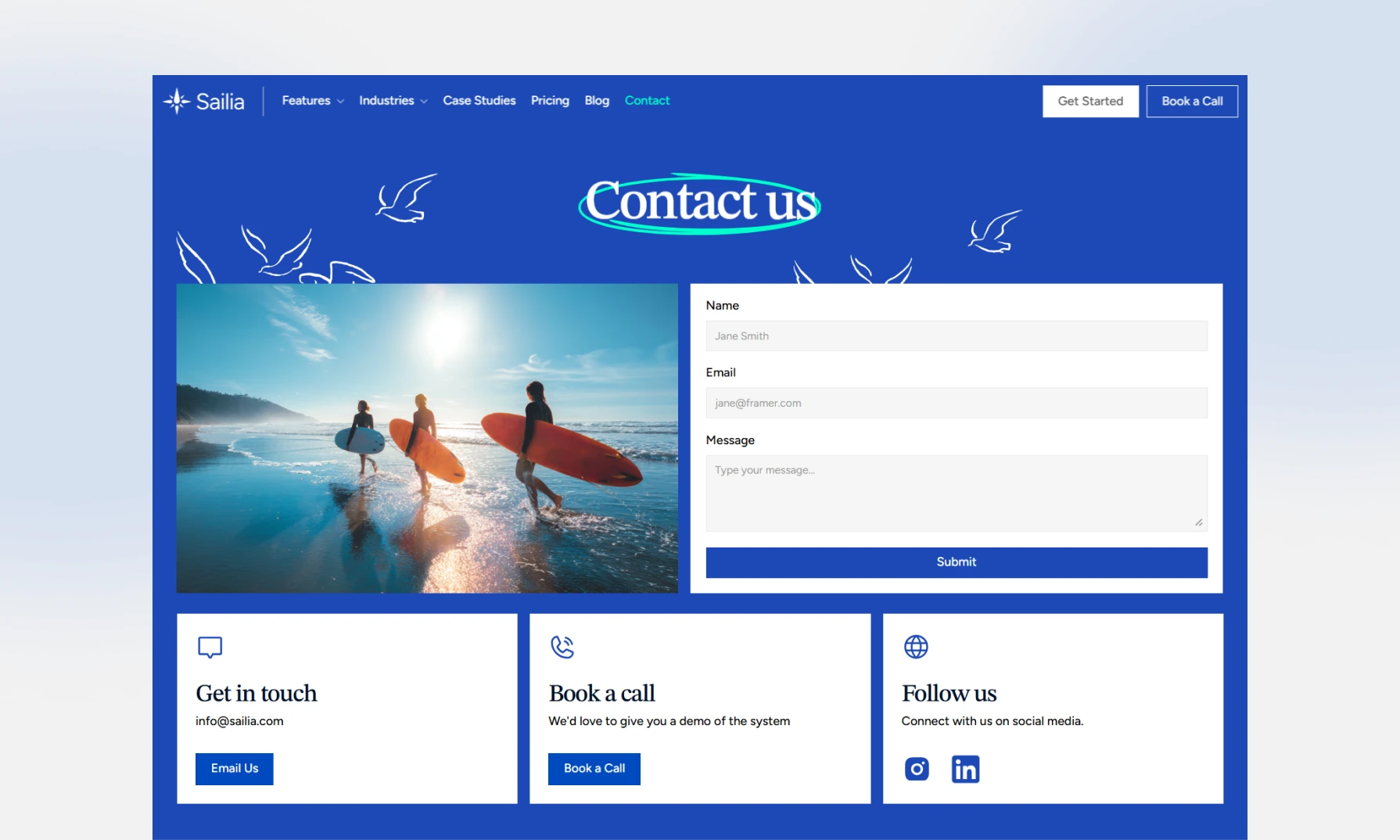 Contact page