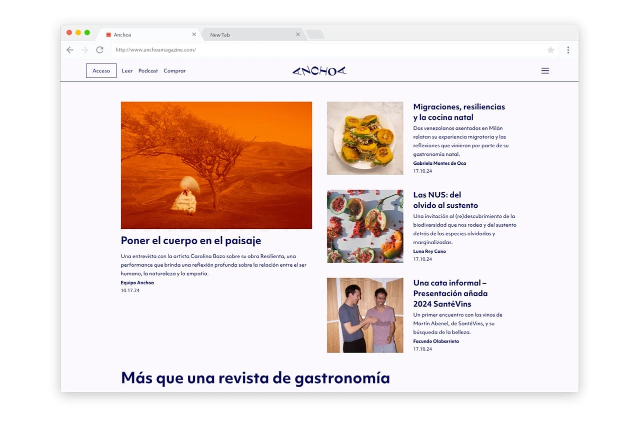 Anchoa Website, build with Webflow