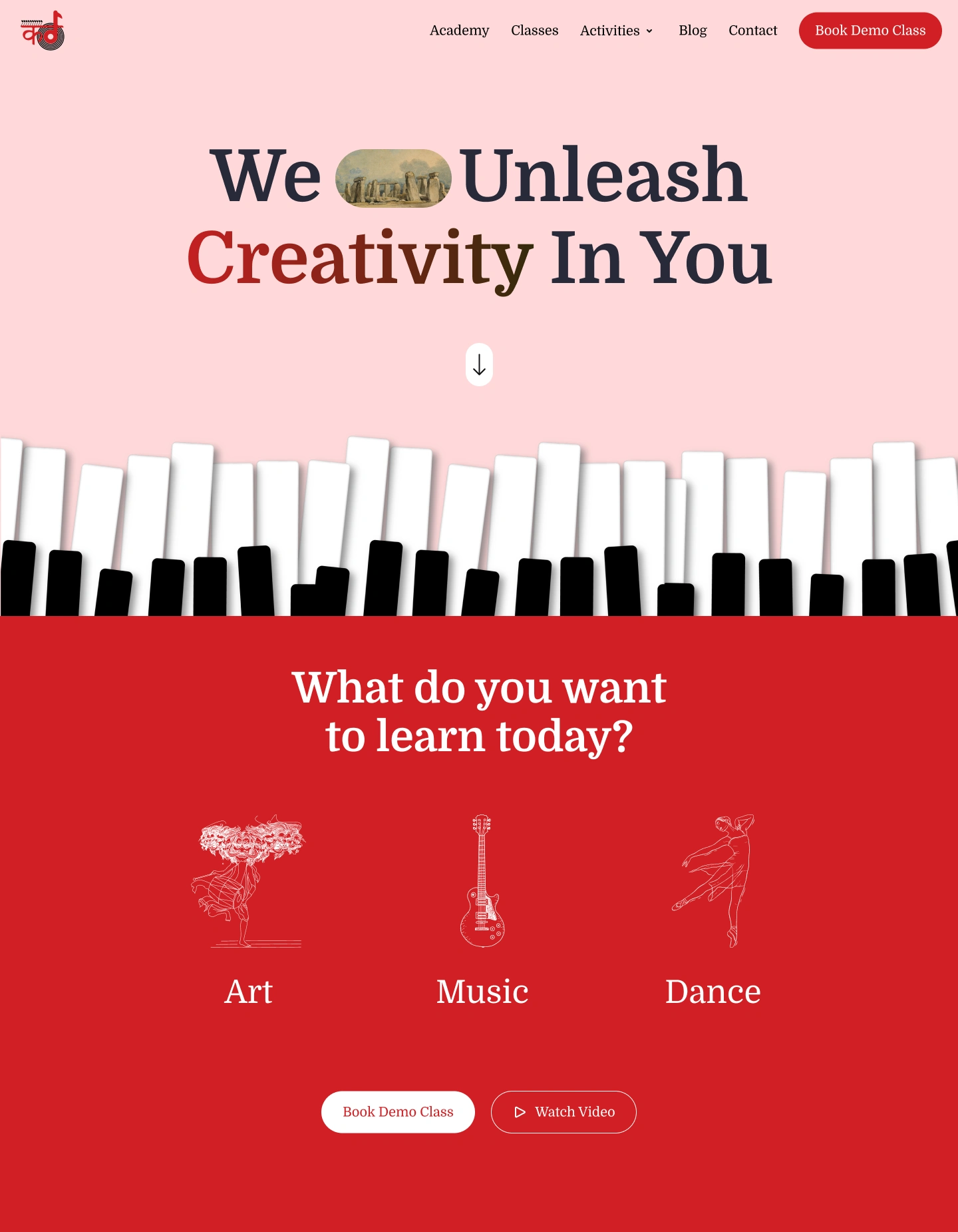 Hero Section & Our Classes Section Re-Design