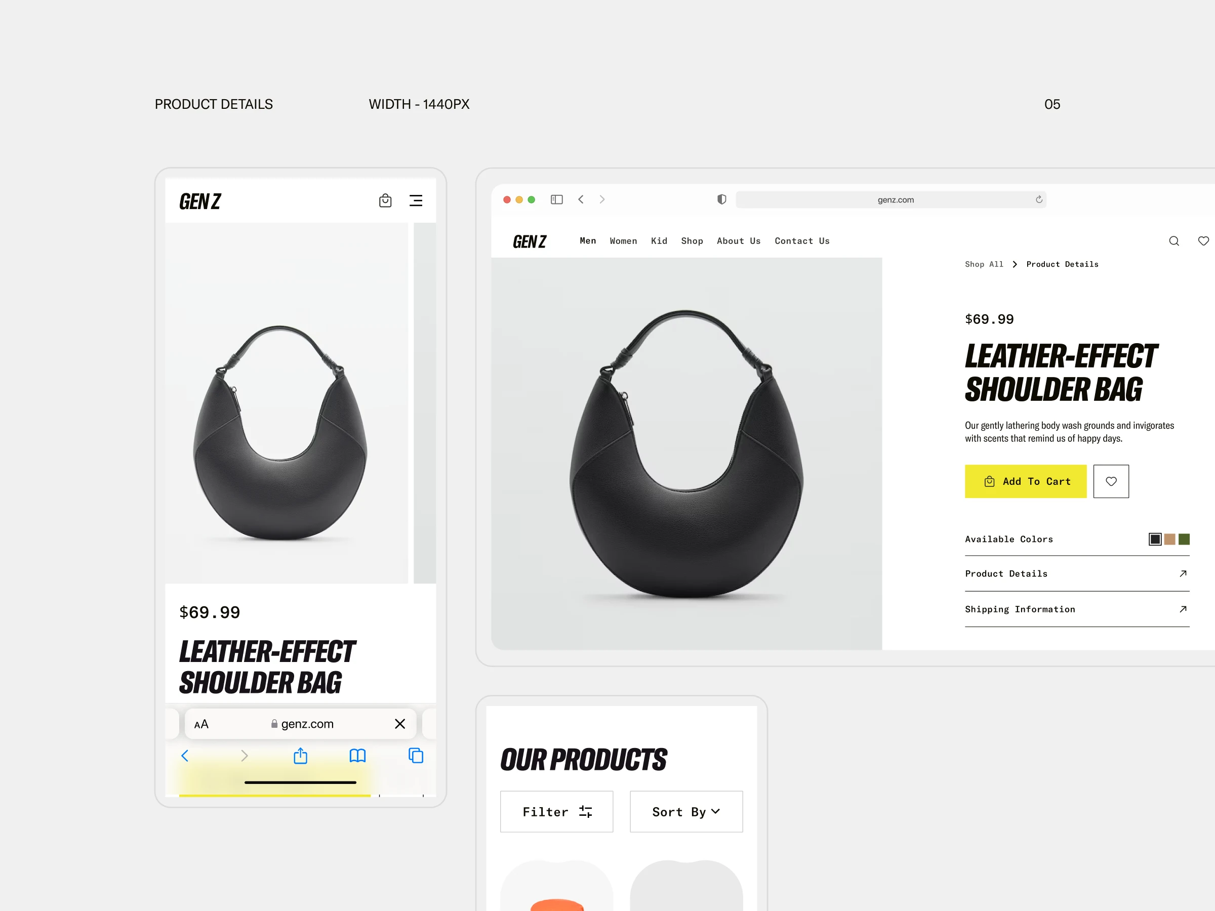 Product page for Gen-Z