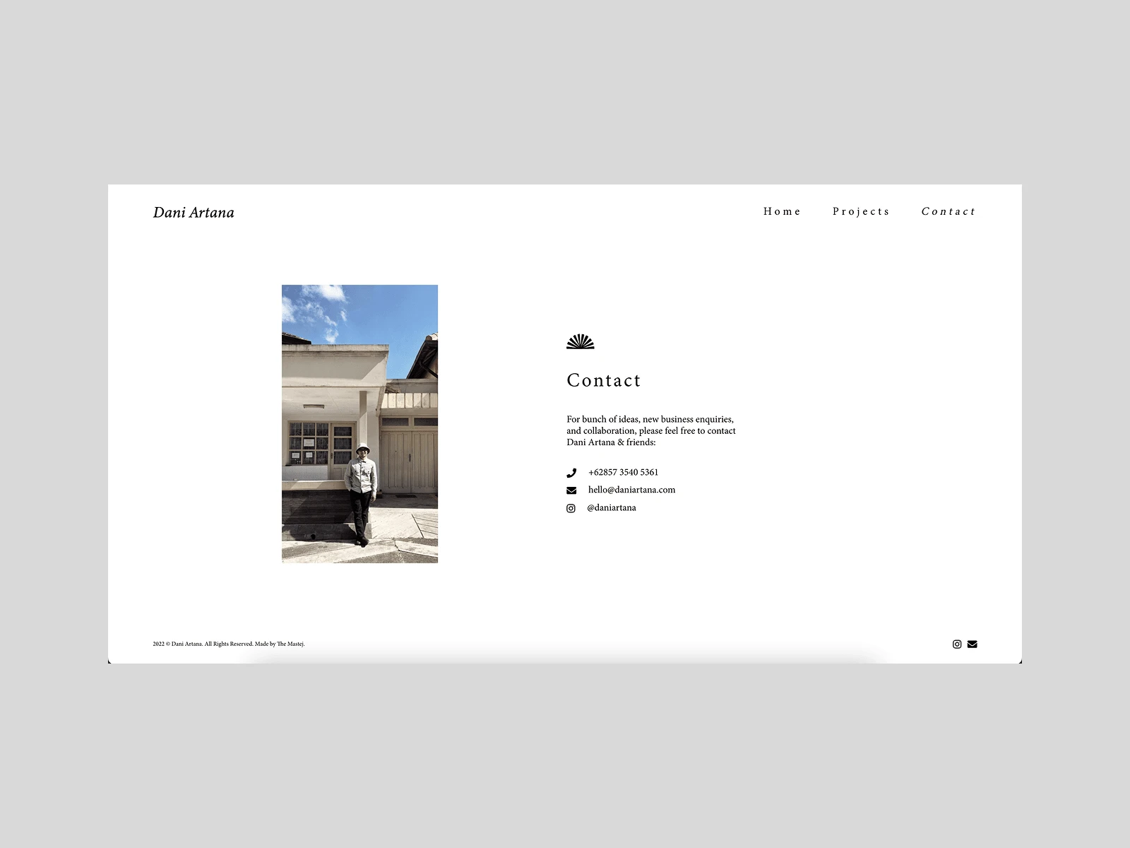 Contact Page - Desktop View