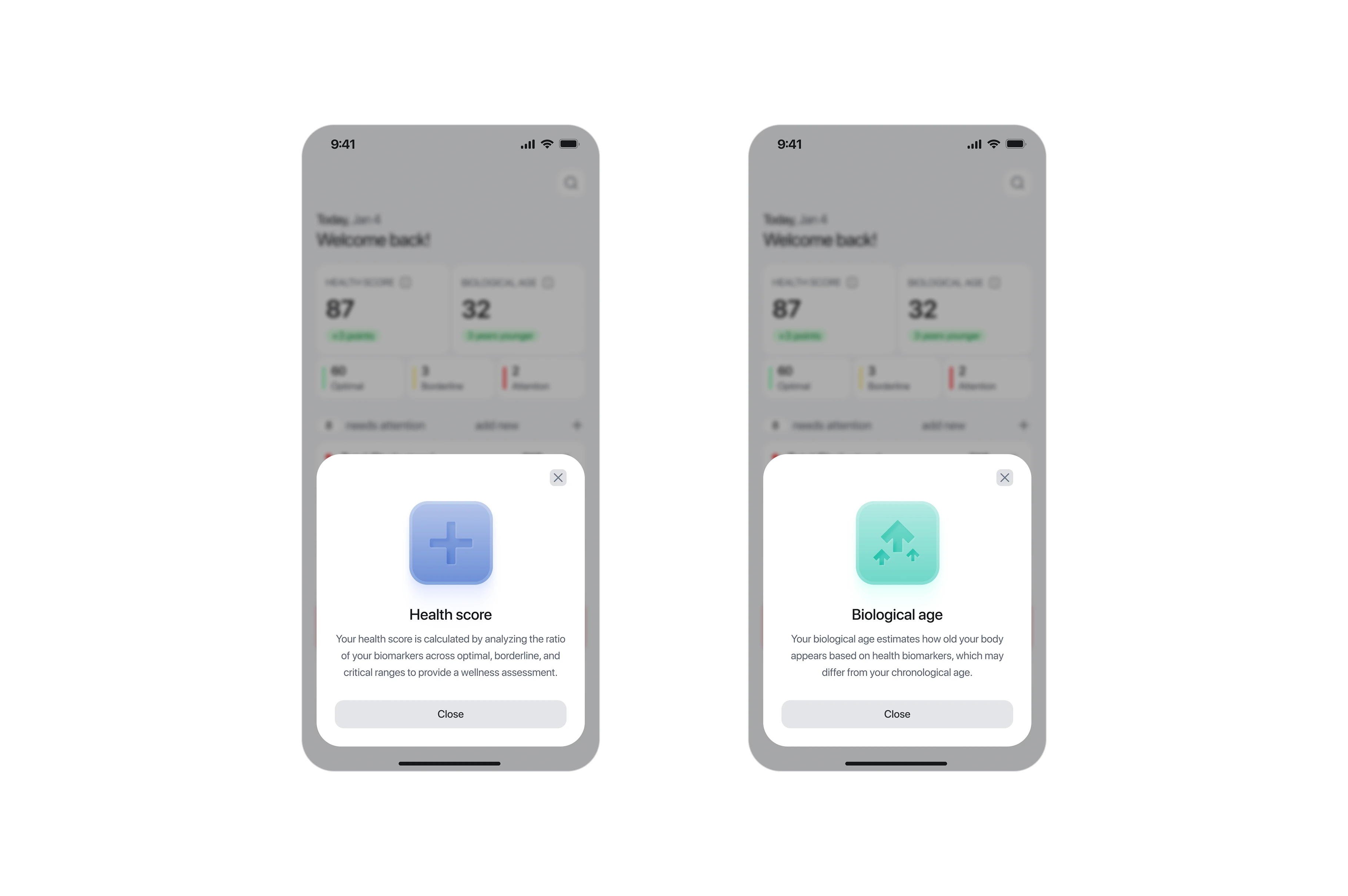 Information sheet for Health Score & Biological Age