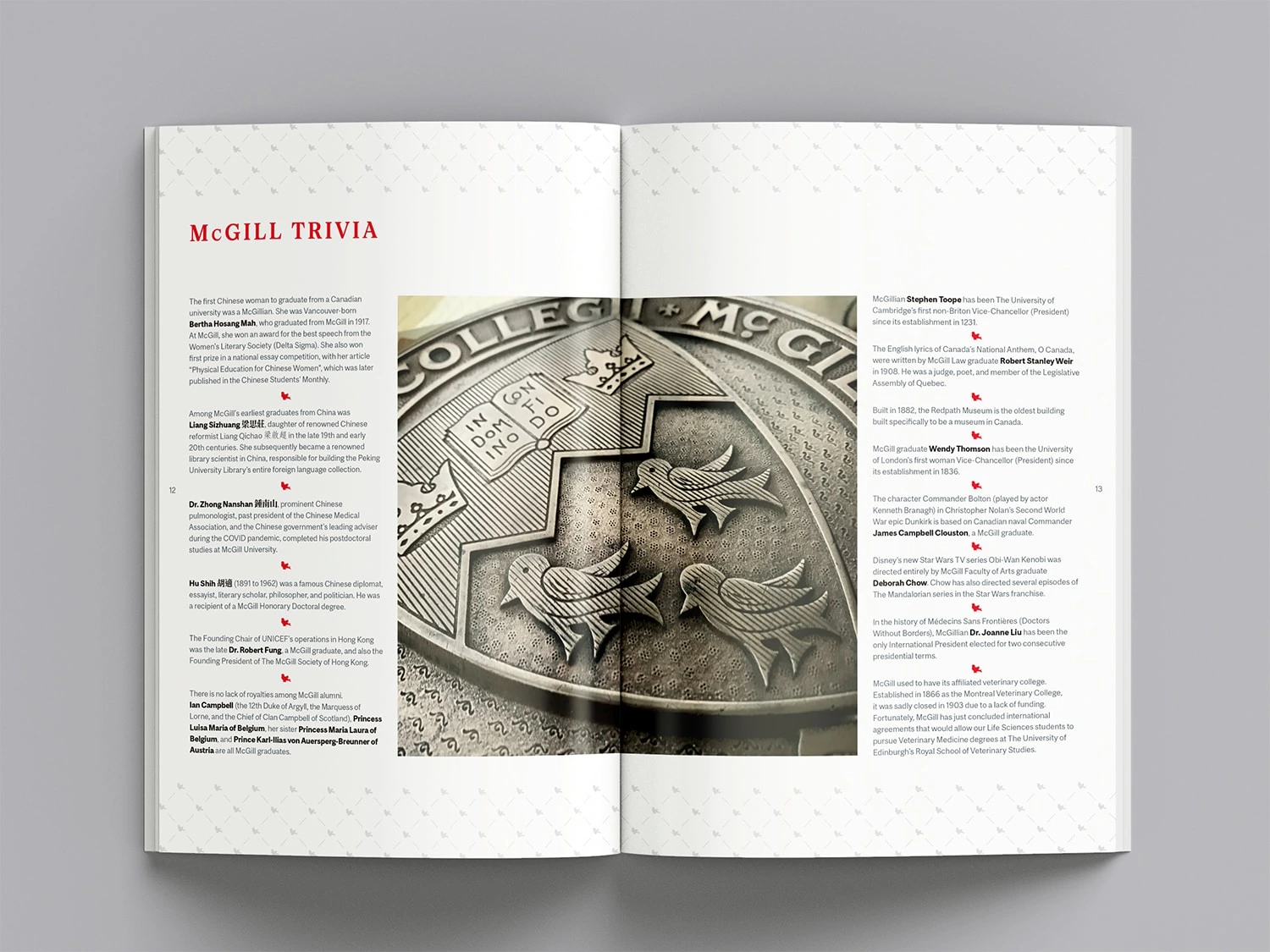 Interior Spread – Trivia Feature – Layout combining short-form facts with a full-page photo for visual impact.