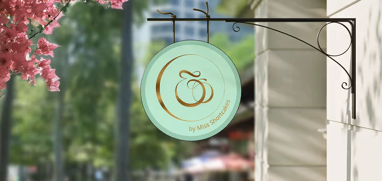 Mockup showing the submark on a sign post