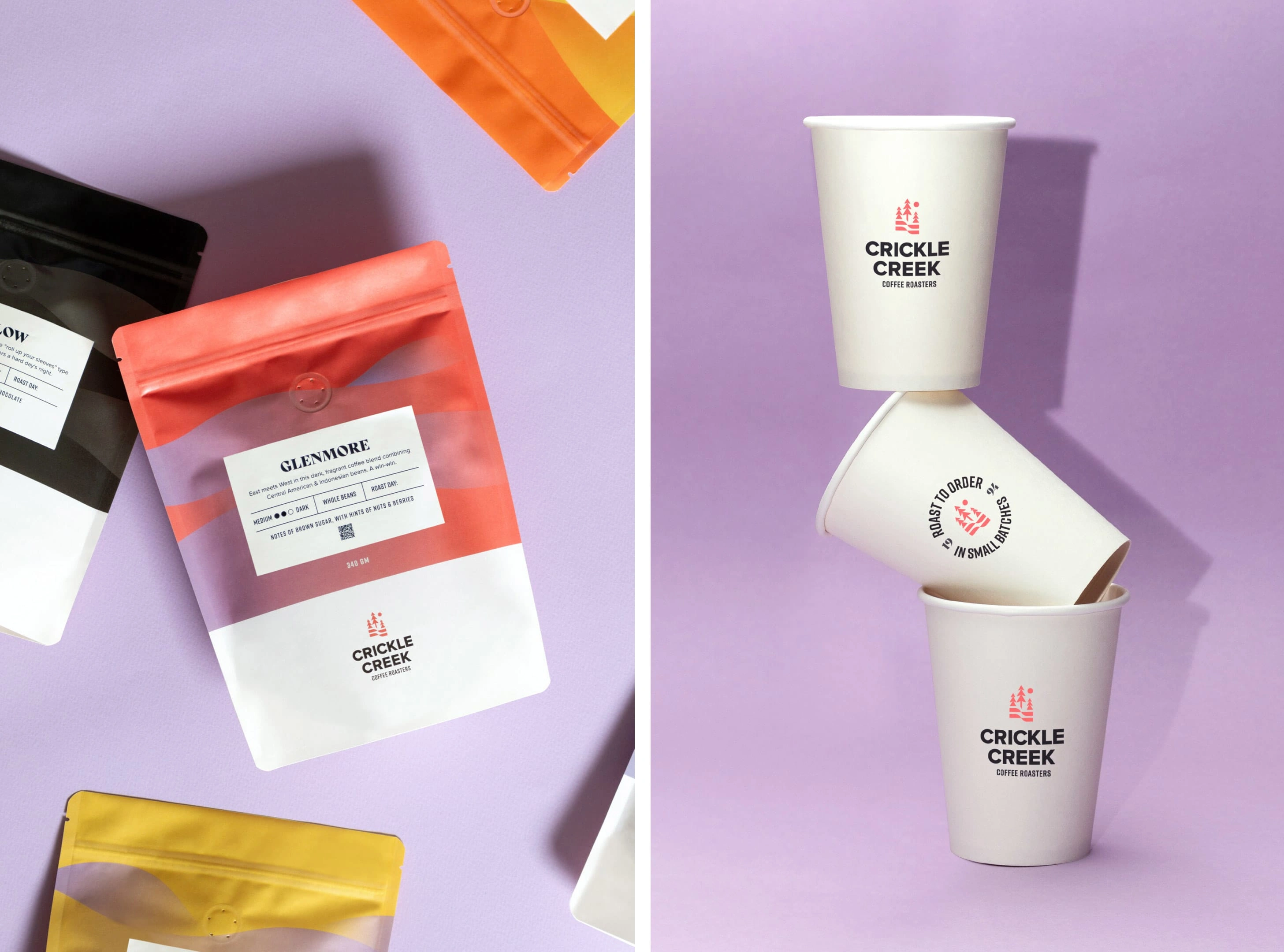 Coffee cups for Crickle Creek coffee