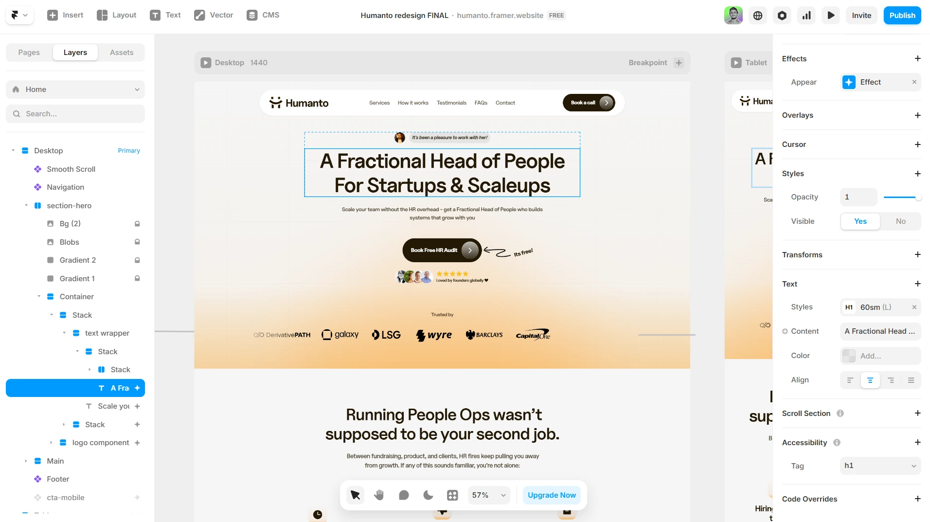 Humanto's Framer development