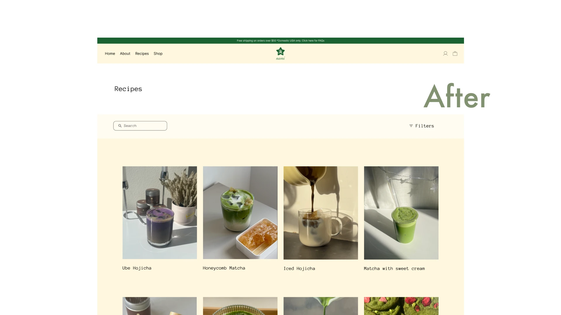 New Recipes page
