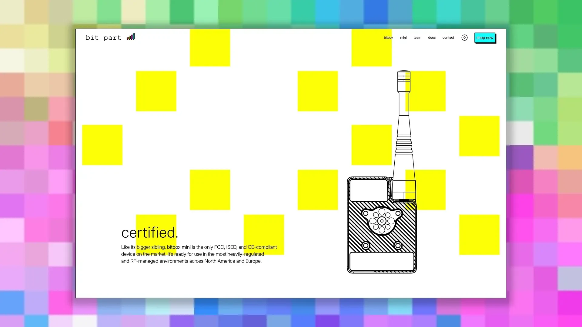 Small color blocks for the bitbox mini background accent.