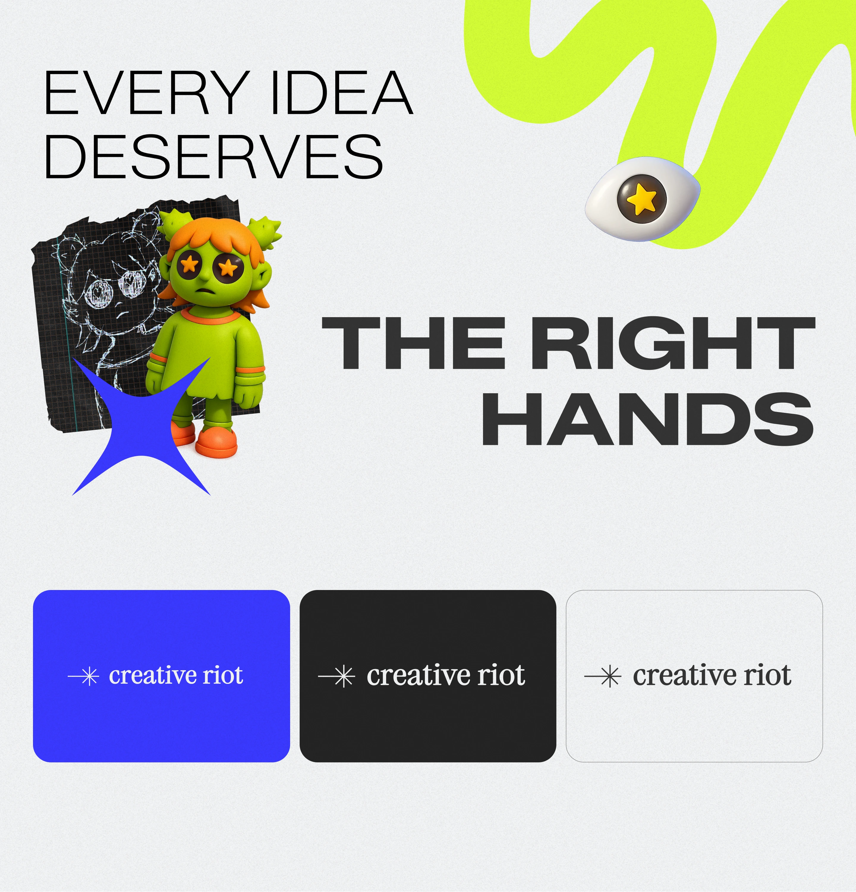 Creative Riot Logo Versions
