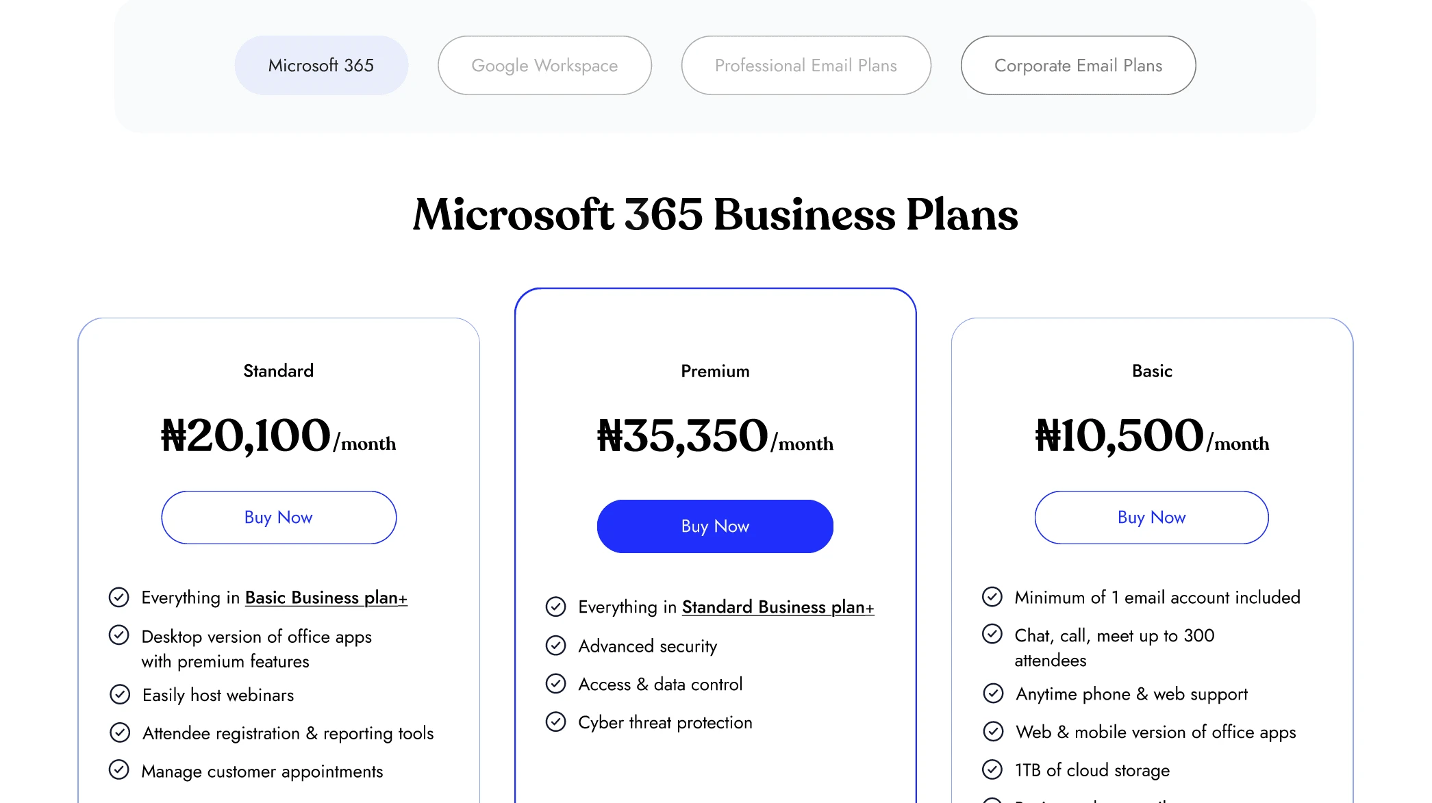screenshot from the live website