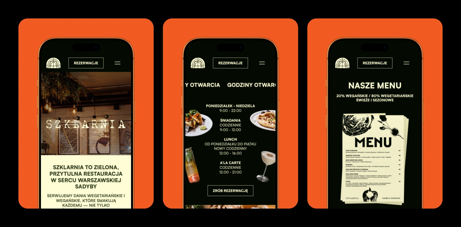 Szklarnia Warszawa – Restaurant Website with Framer Customization Preview