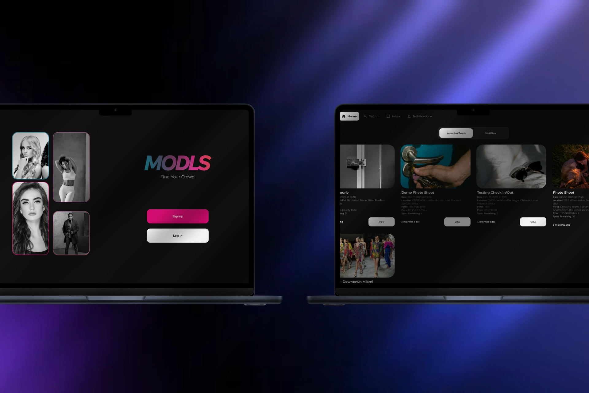Responsive view of the application.