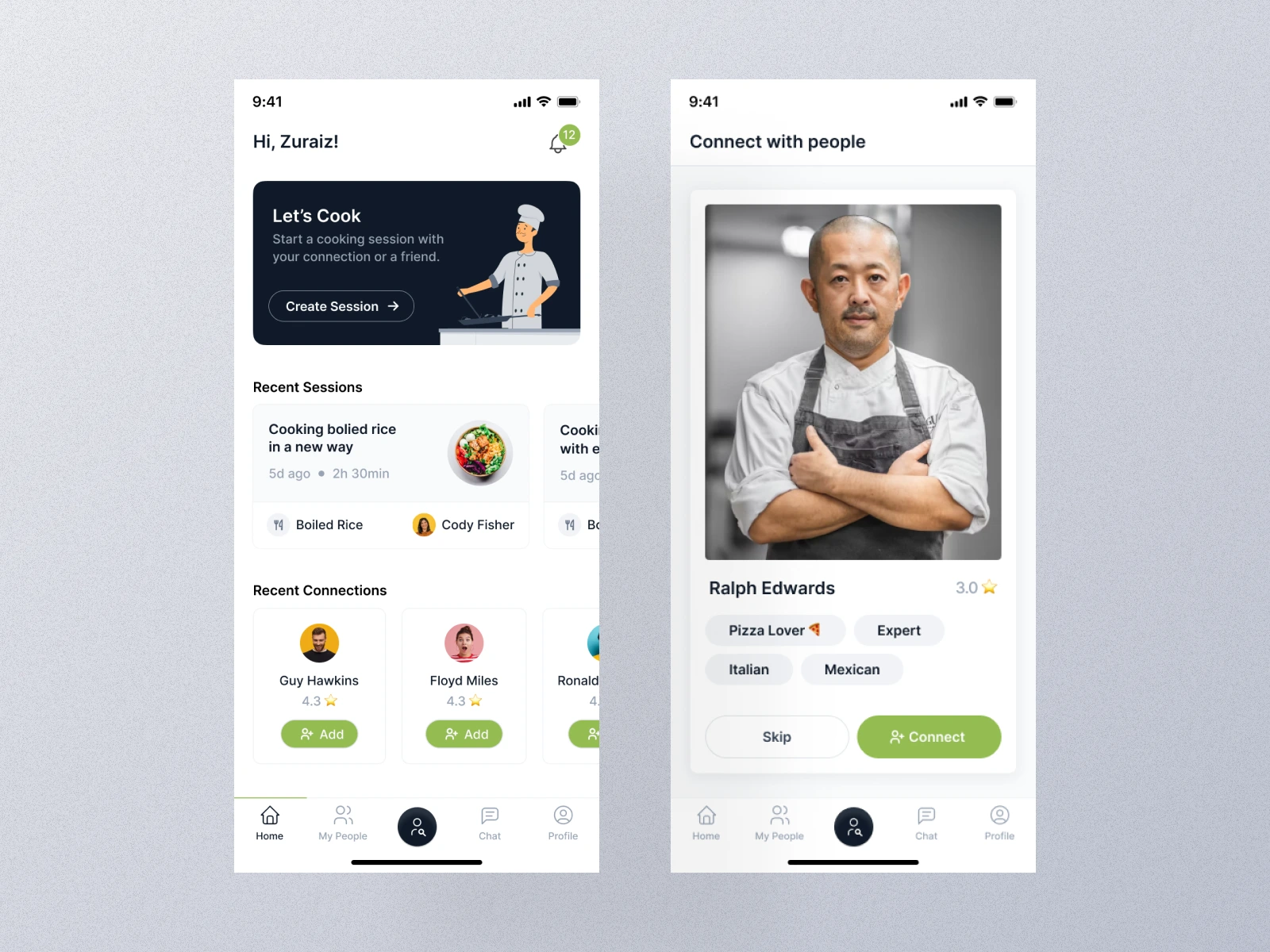 Homepage & Connect with a Chef Page