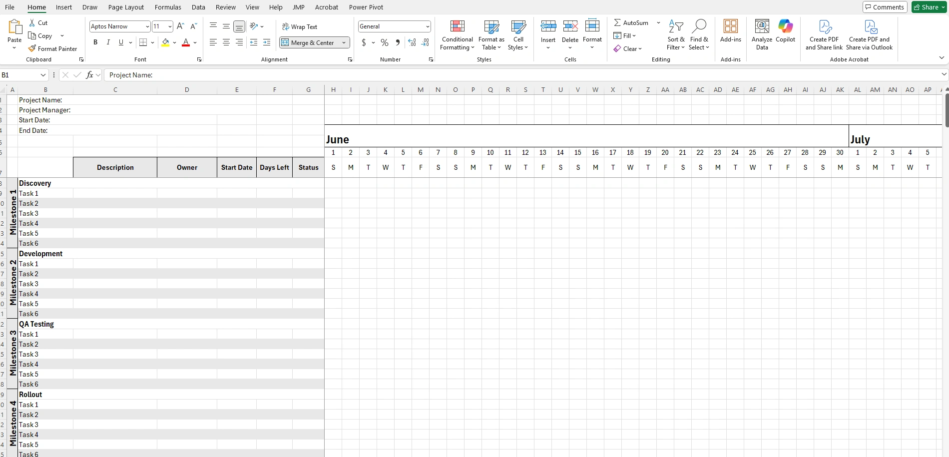 Gantt Chart Template