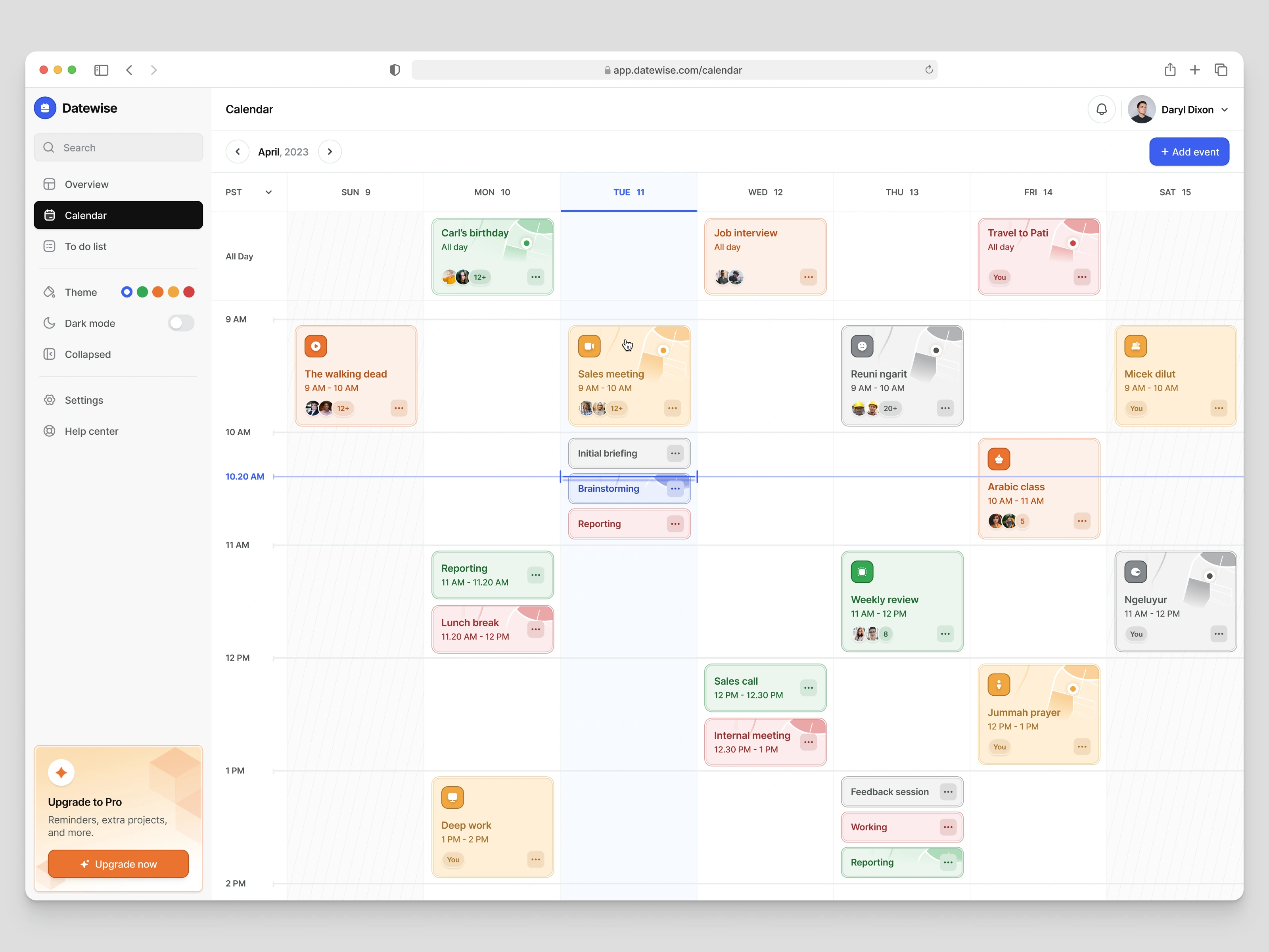 Full Calendar View