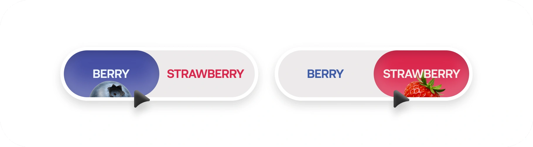 Theme switcher states - Berry & Strawberry