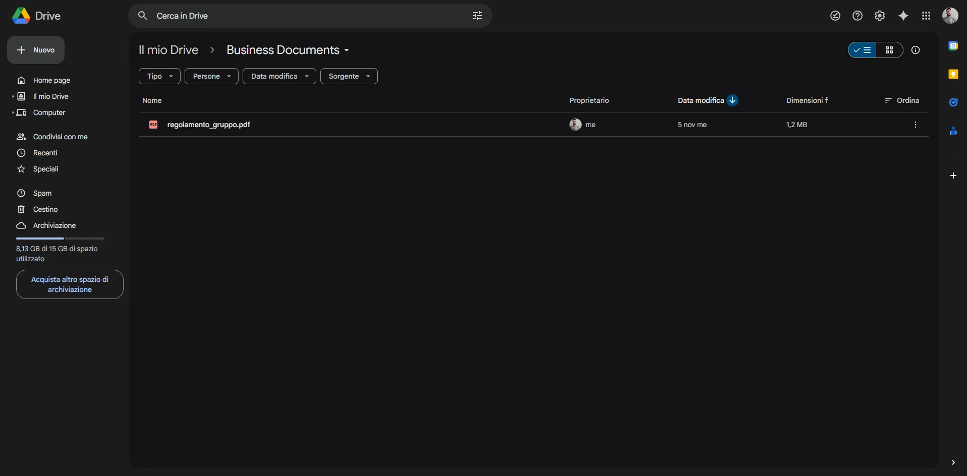 Drive folder to be monitored for new business documents