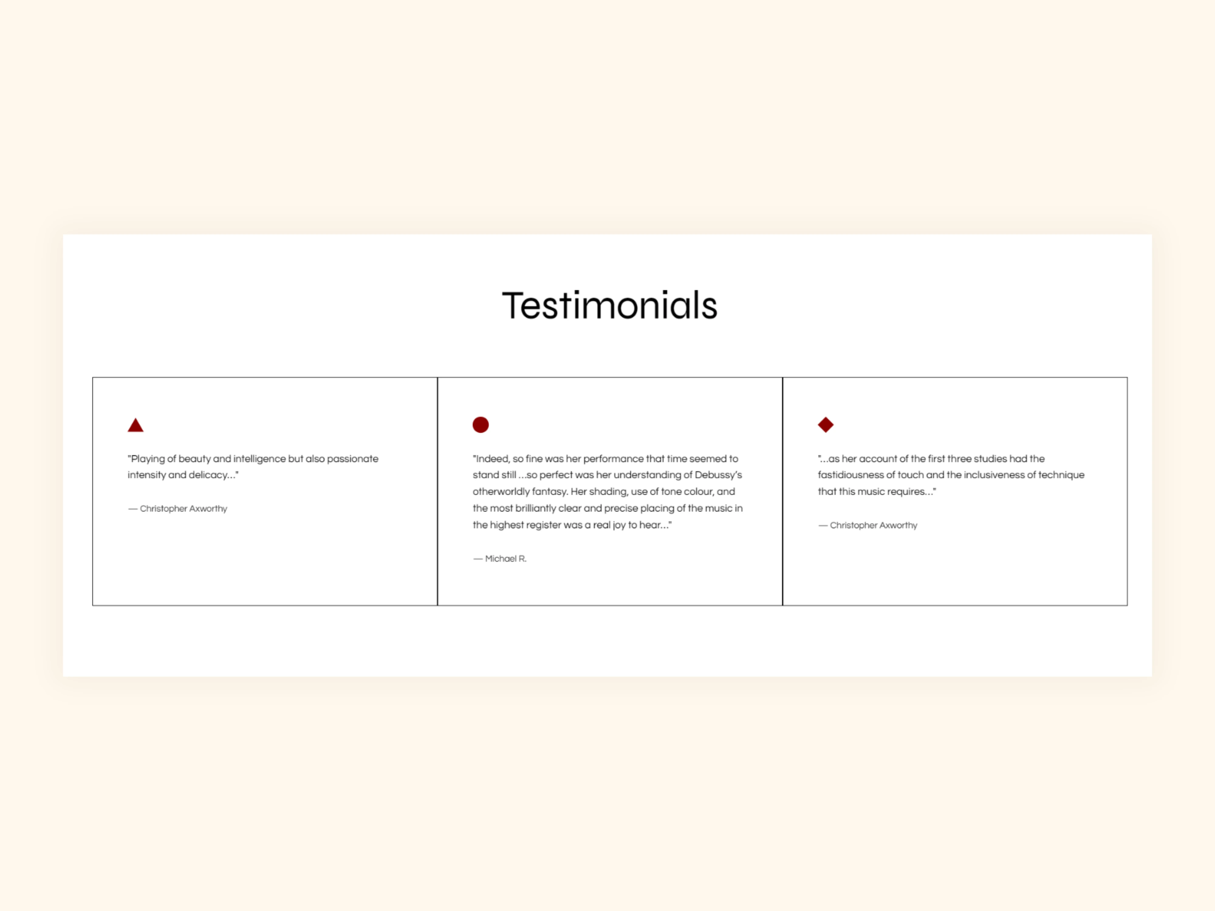 Testimonials Section
