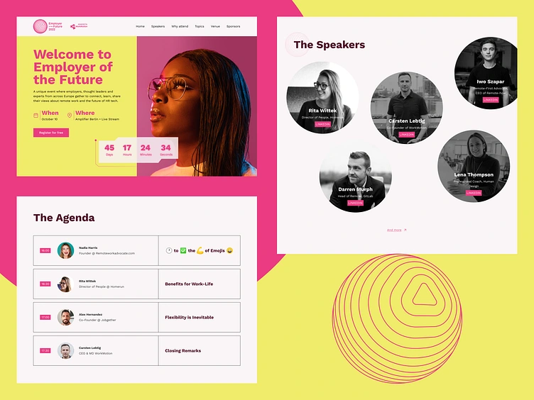 Landing page design of event.