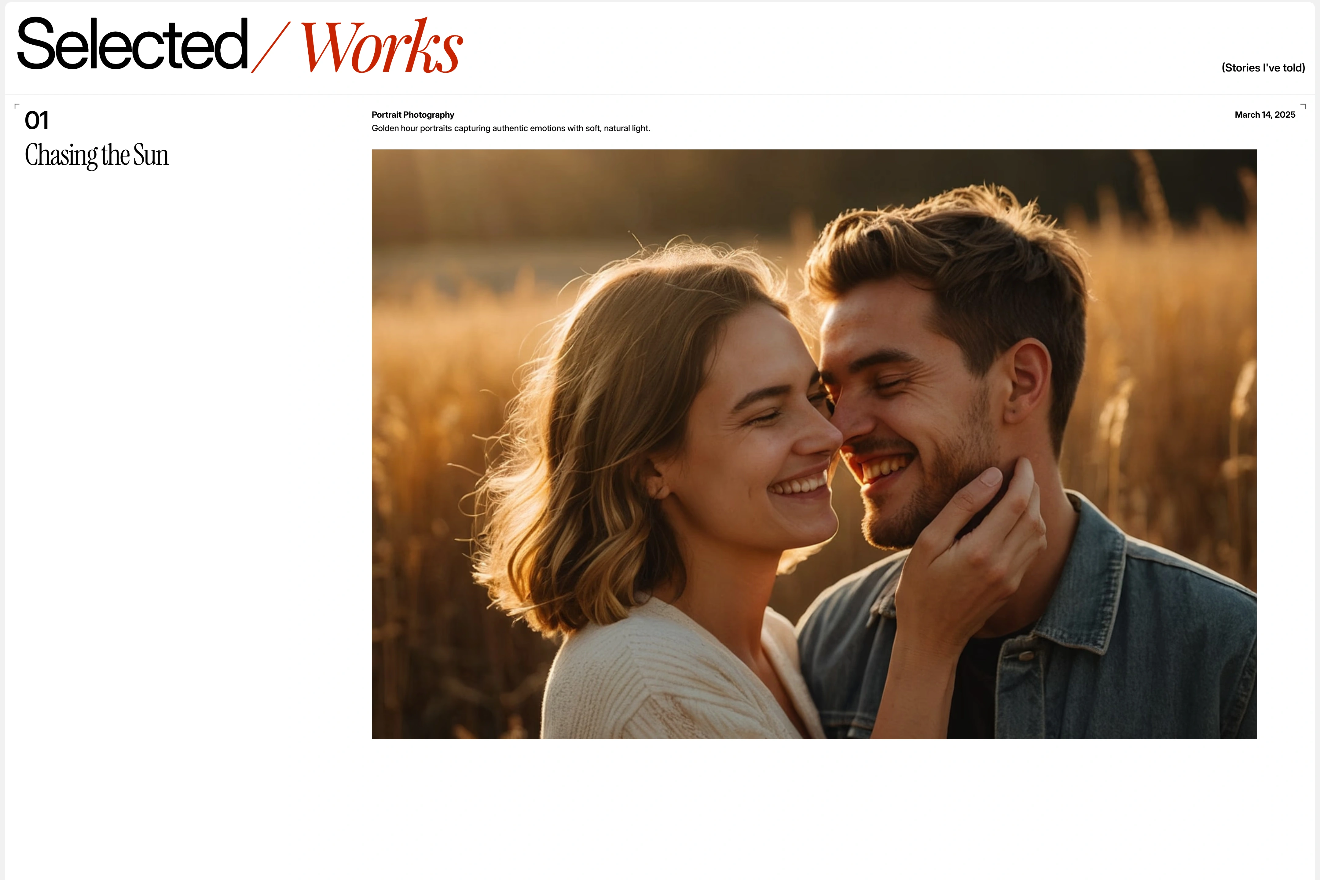 Selected Work Section in Home Page
