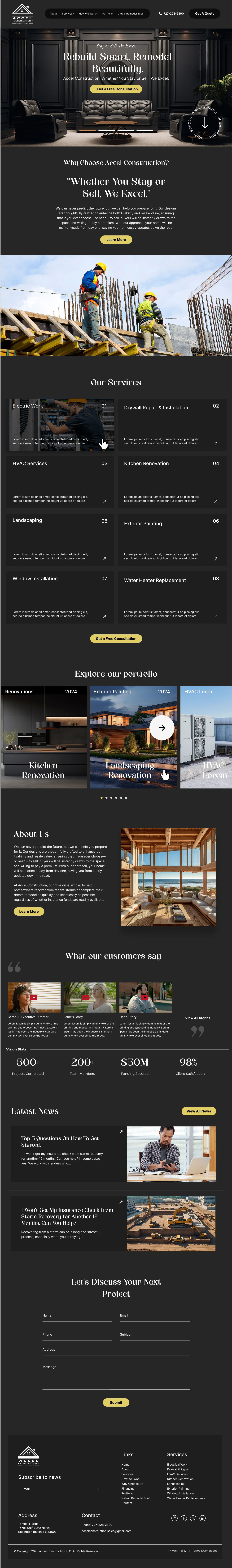 Modern architecture firm homepage UI design