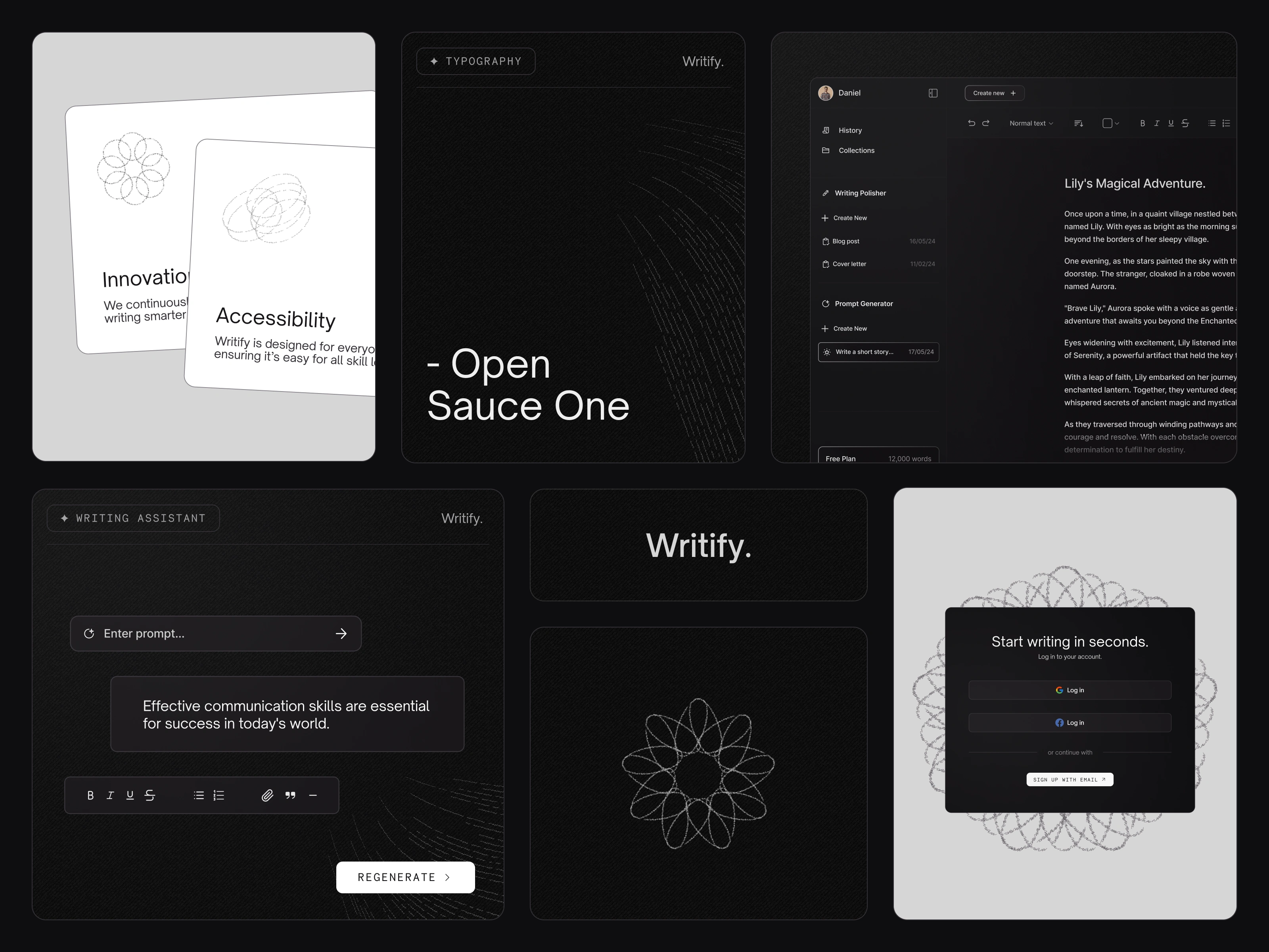 Moodboard created for Writify