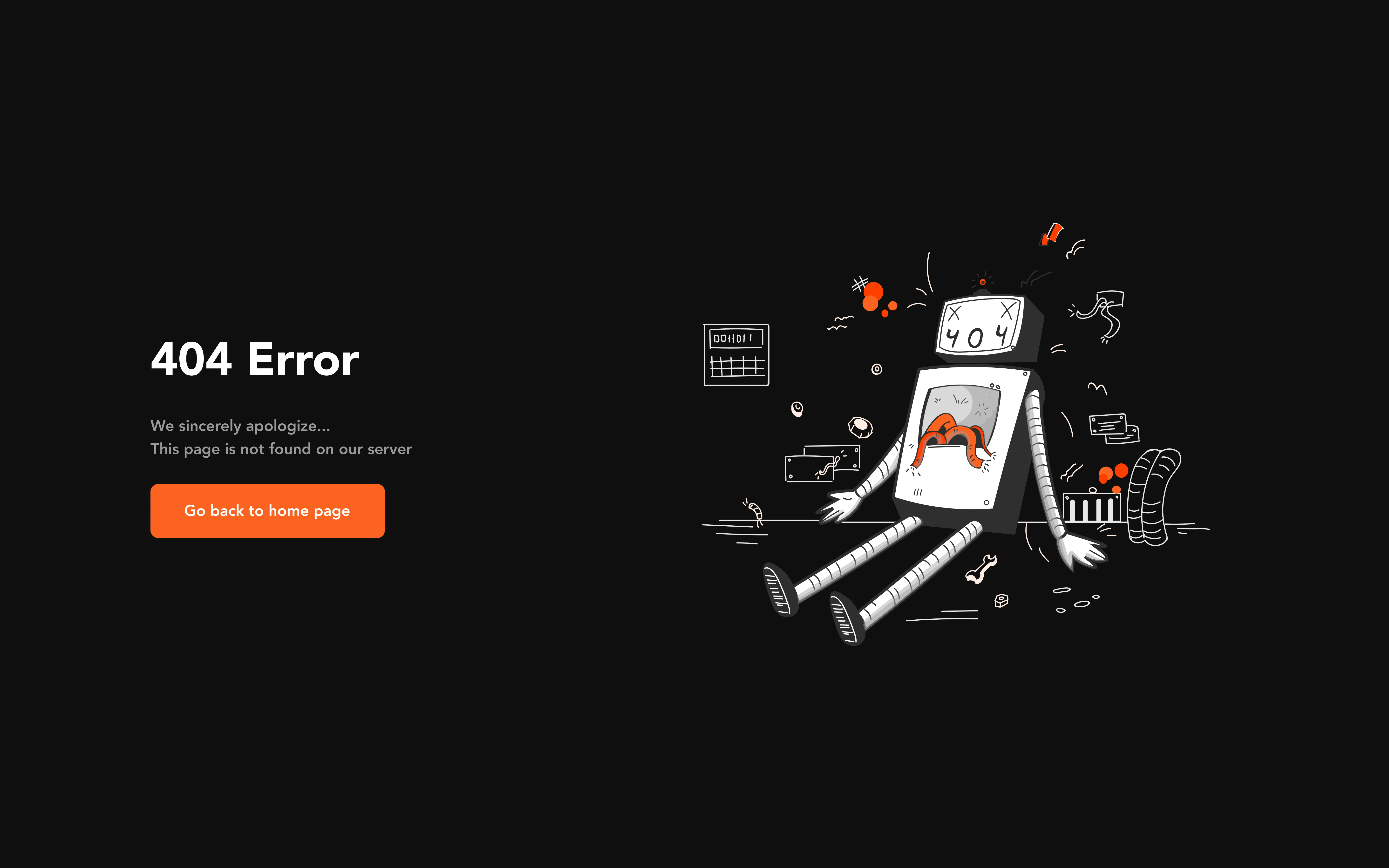 404 Error Page (Dark Mode)