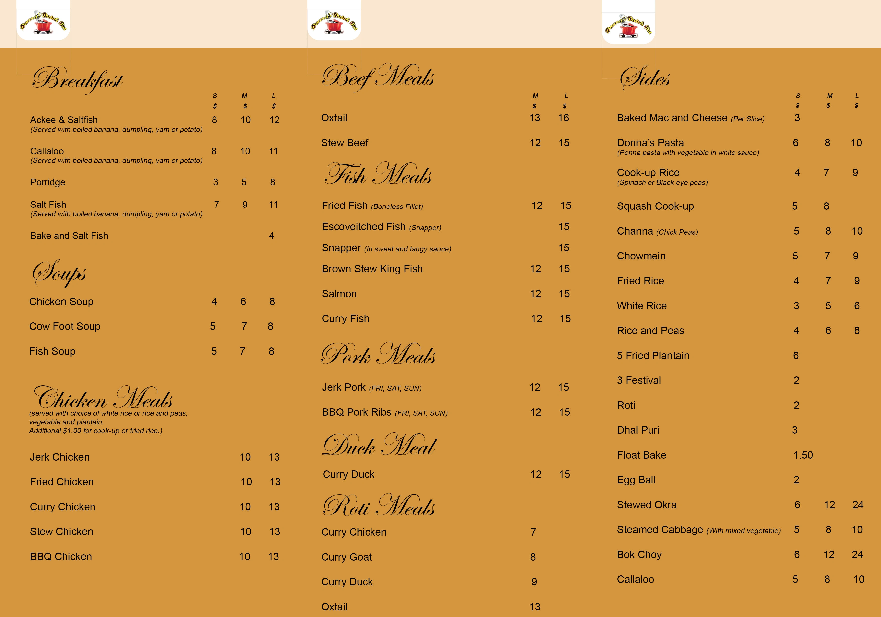 A menu as unique as you are. Let us help you create that menu that's just for you.