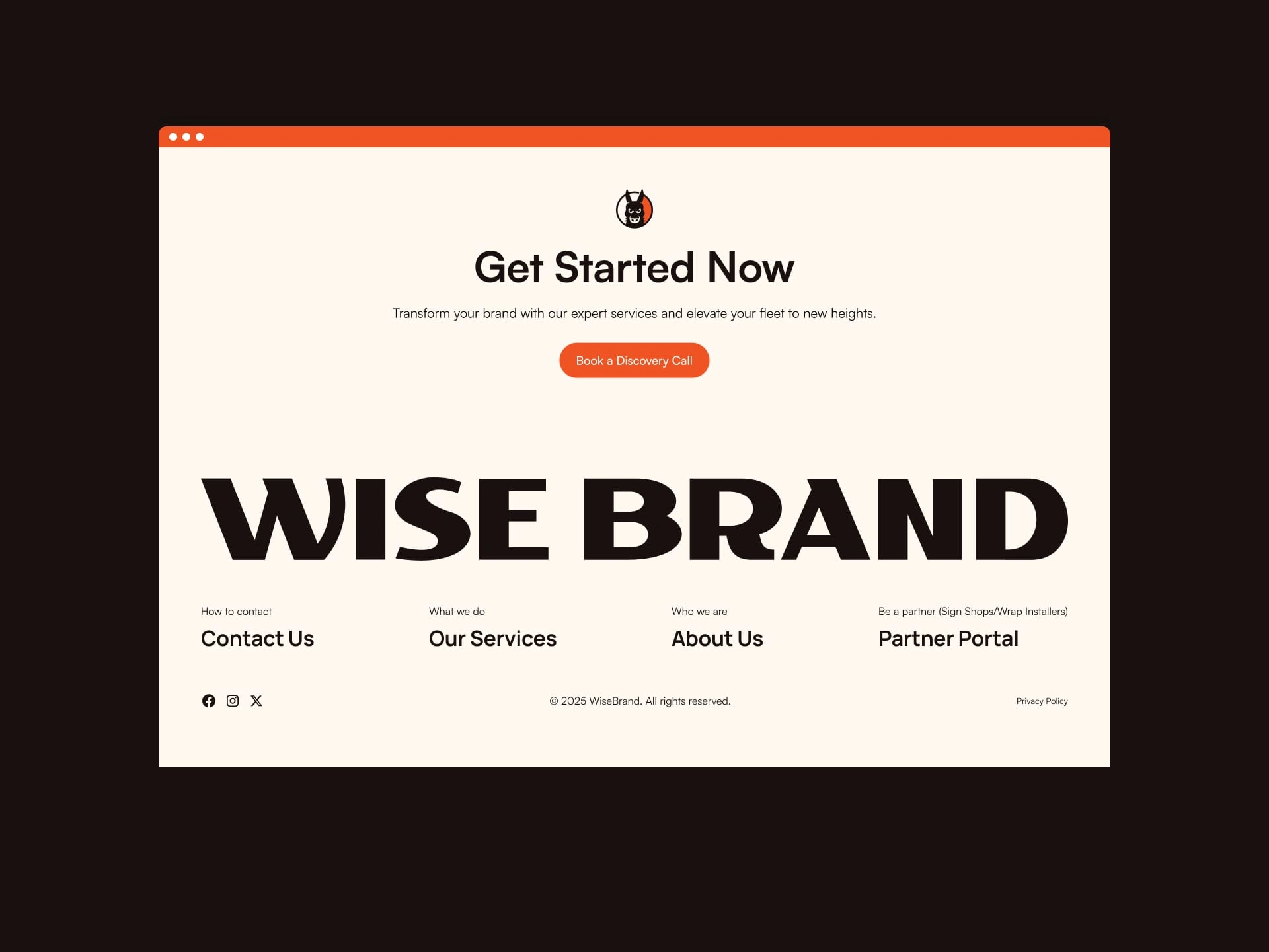 Wise Brand Section Footer