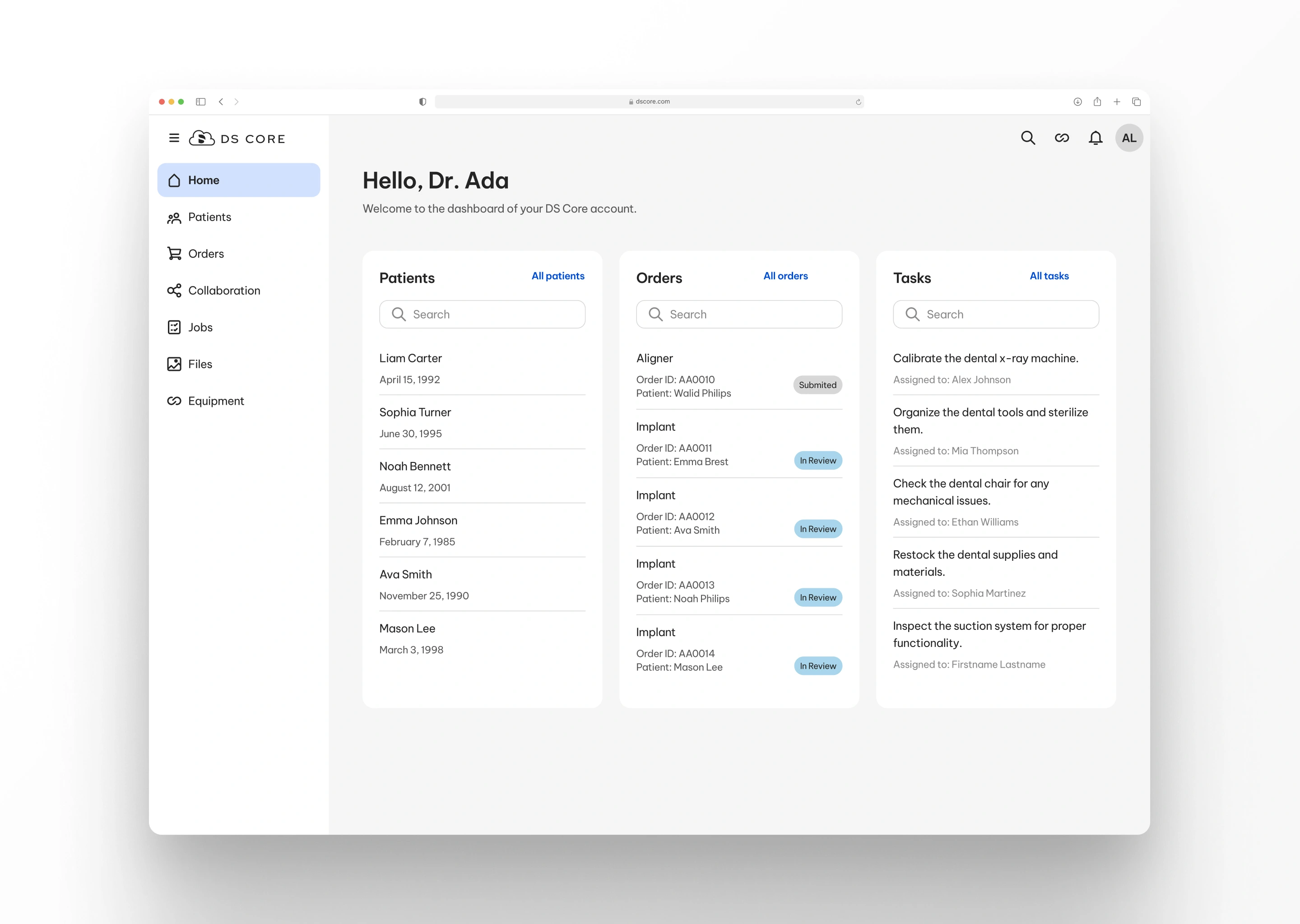 Healthcare Software Dashboard