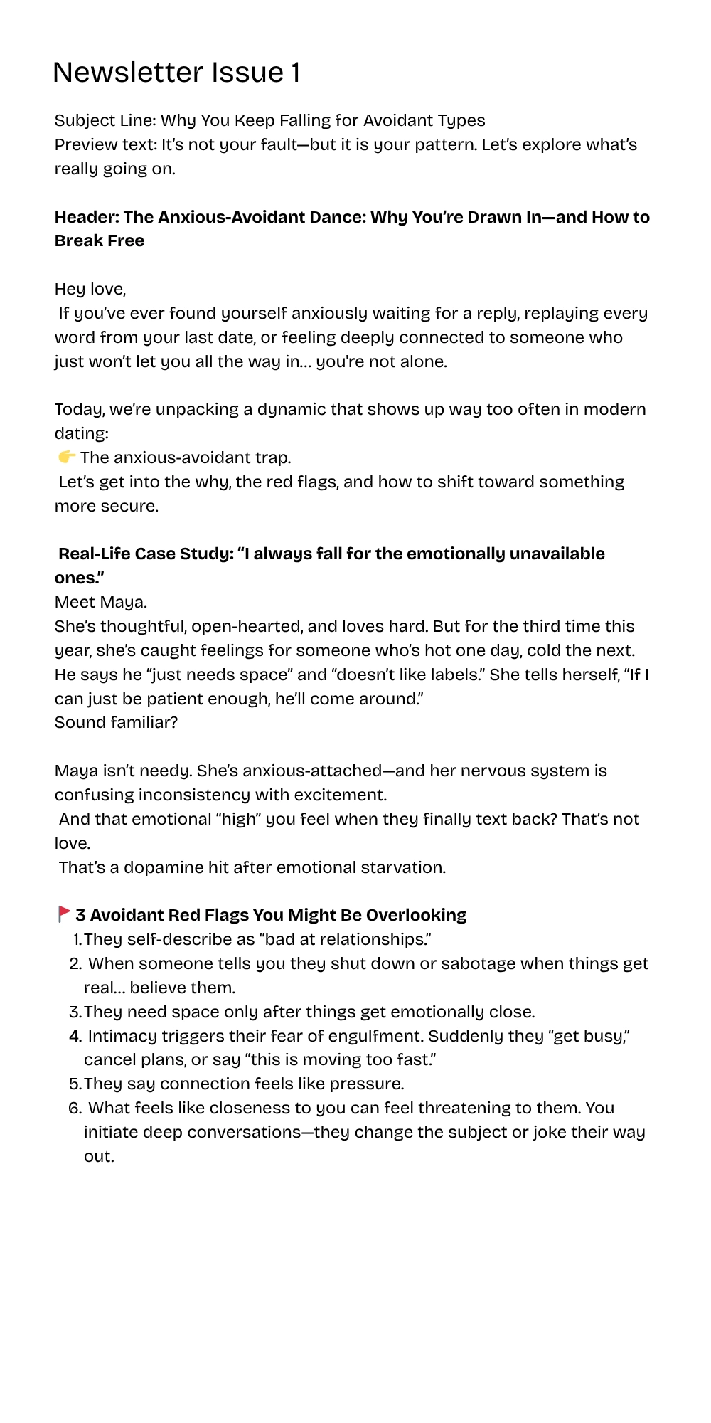 First Issue Draft