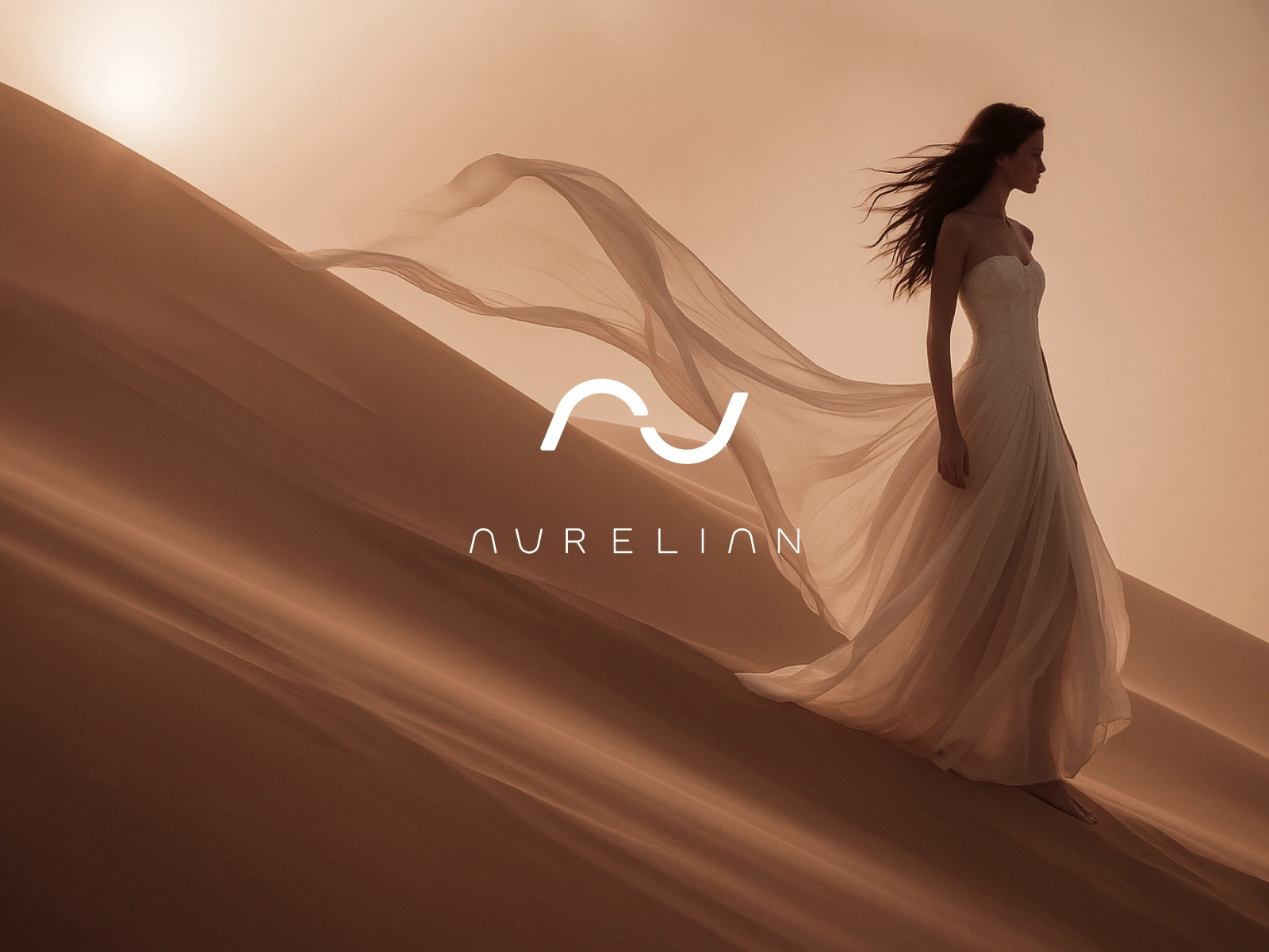 Brand storytelling visual — soft desert light and minimal composition to evoke timeless luxury and crypto futurism.