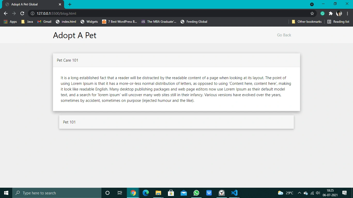 Screenshot of a blog post.