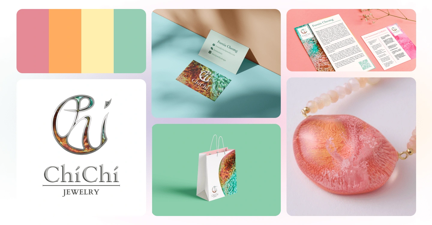 Colour Palette, Logo Update, Business Card Design, Bag Design, Introductory & Care Instruction Design