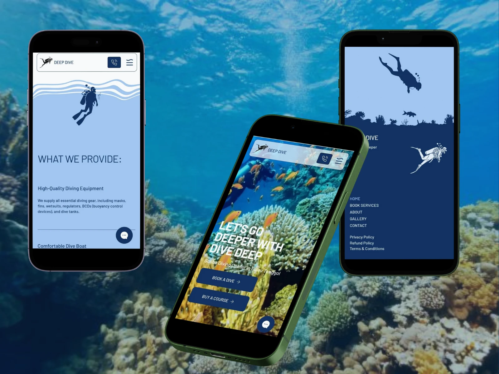 Scuba Diving School Mobile View