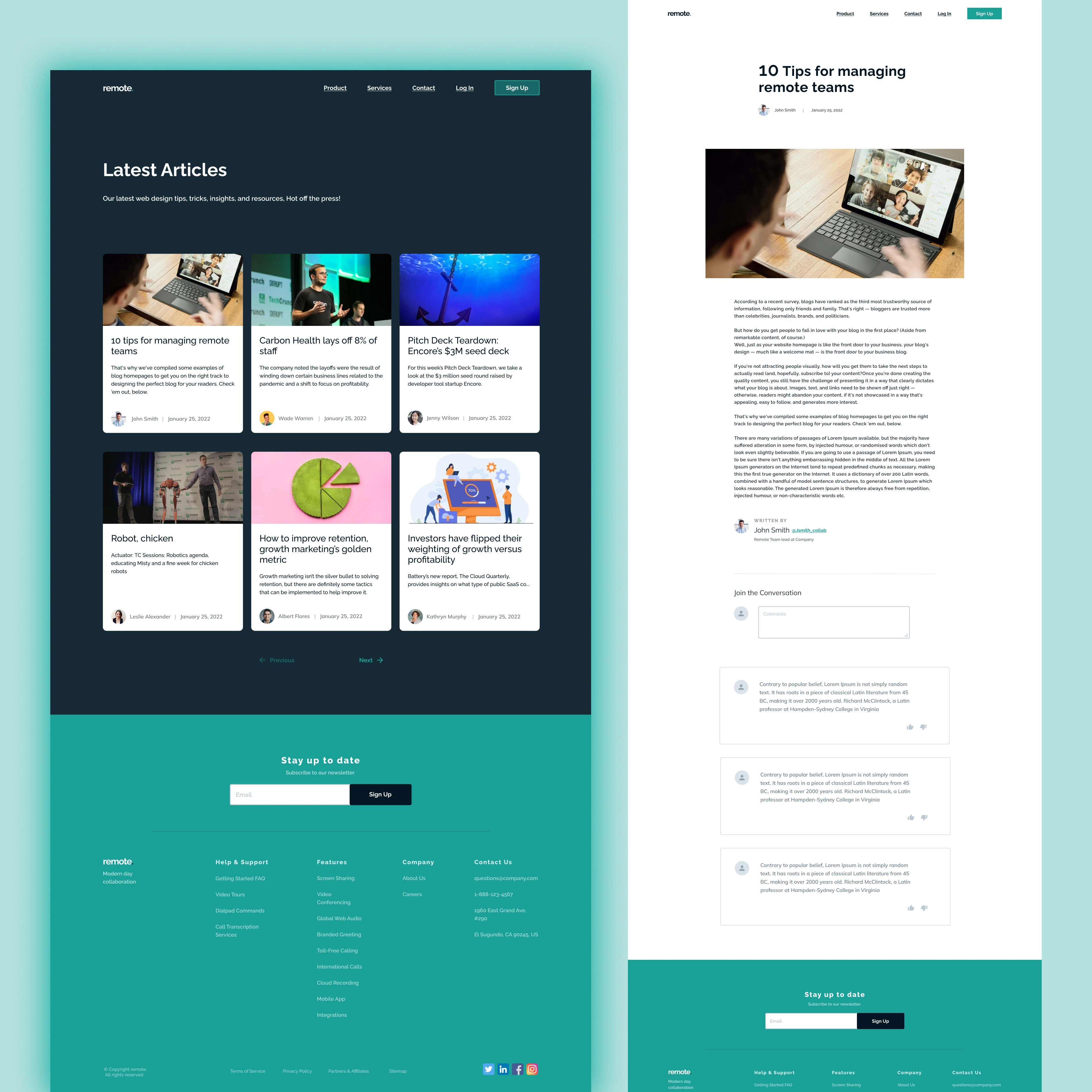Blog Articles and Blog Page