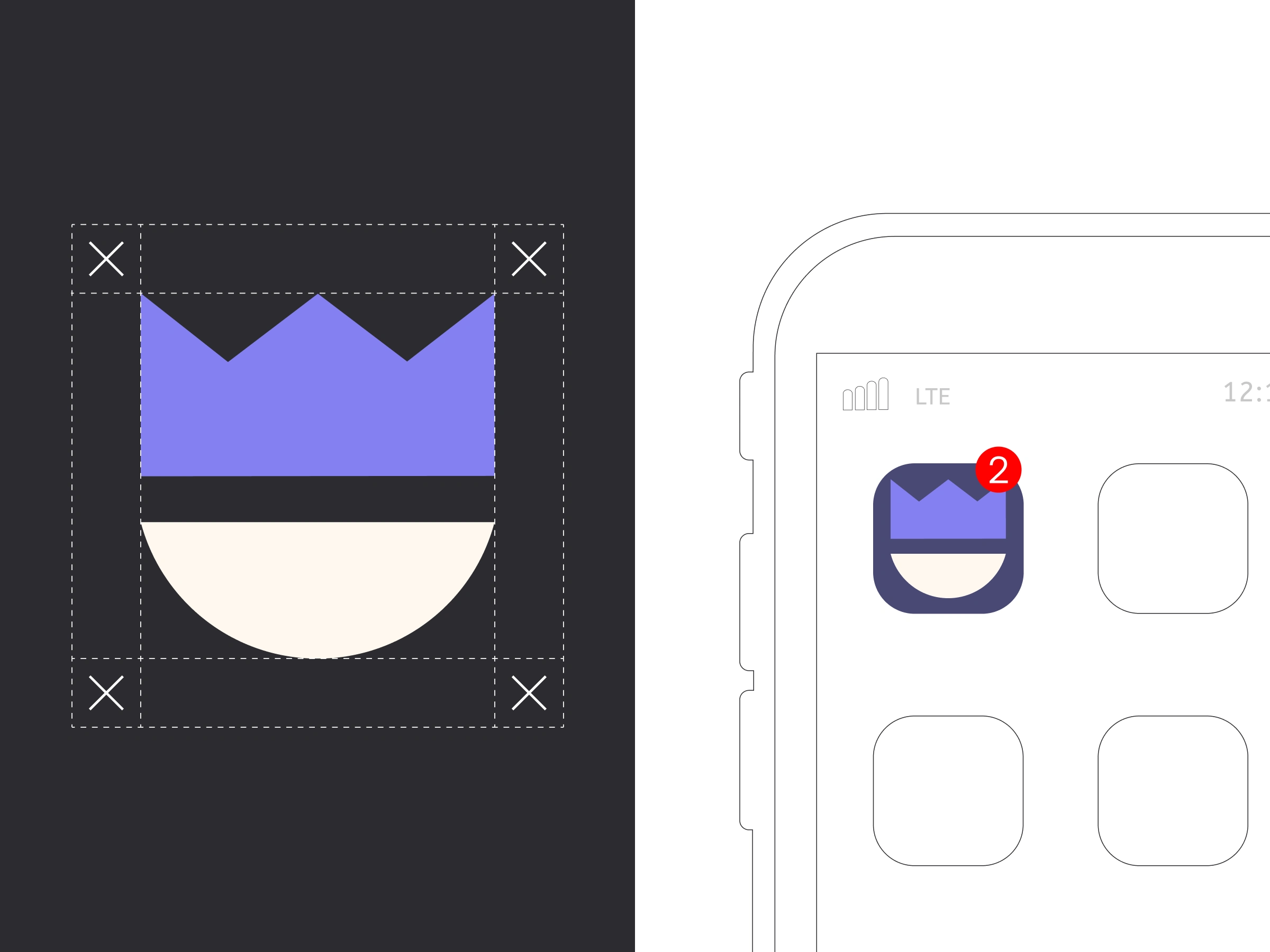 Icon Safe Zone & Usage Mockup