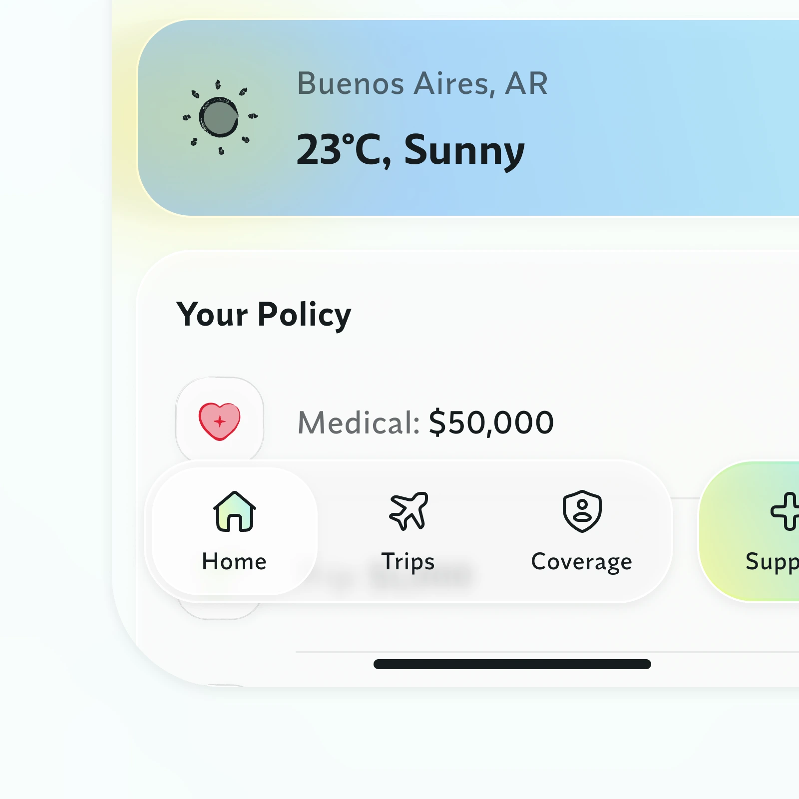 Glassy effect on main navigation bar