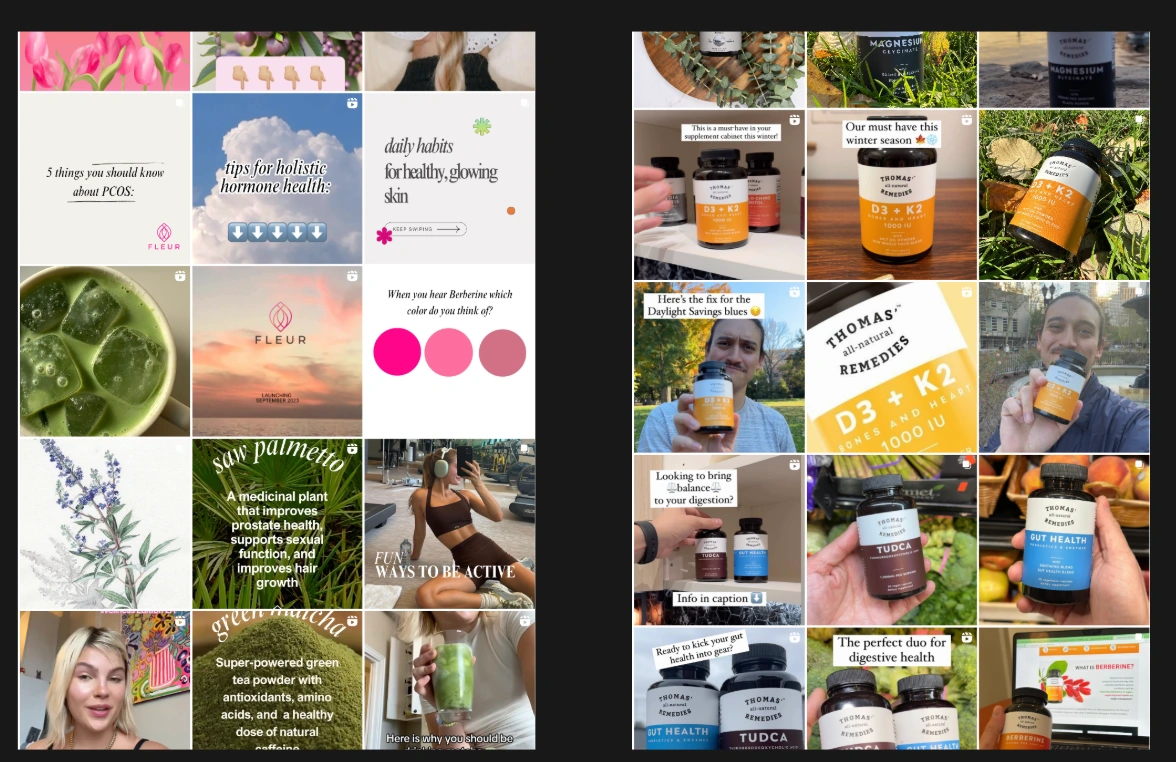 left feed = fleur right feed = tomas remedies 