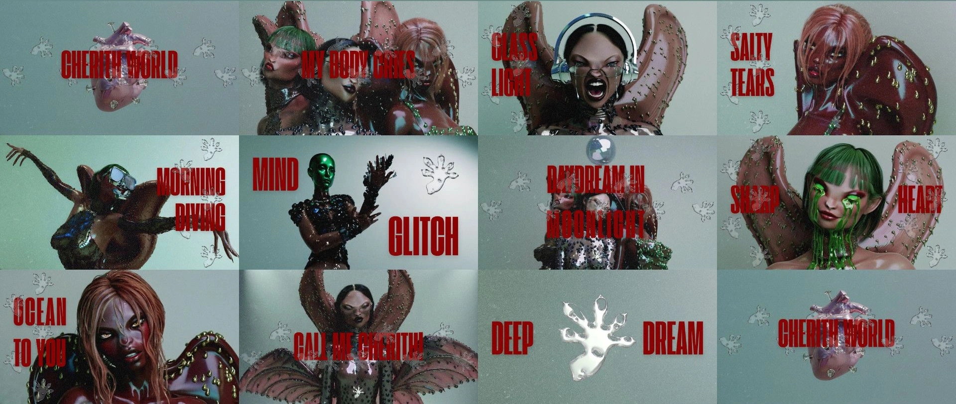 Thumbnails from Cherith World. (Main episodes in order left - right) - Distributed on Youtube. Directed by Vitória Cribb, 2025