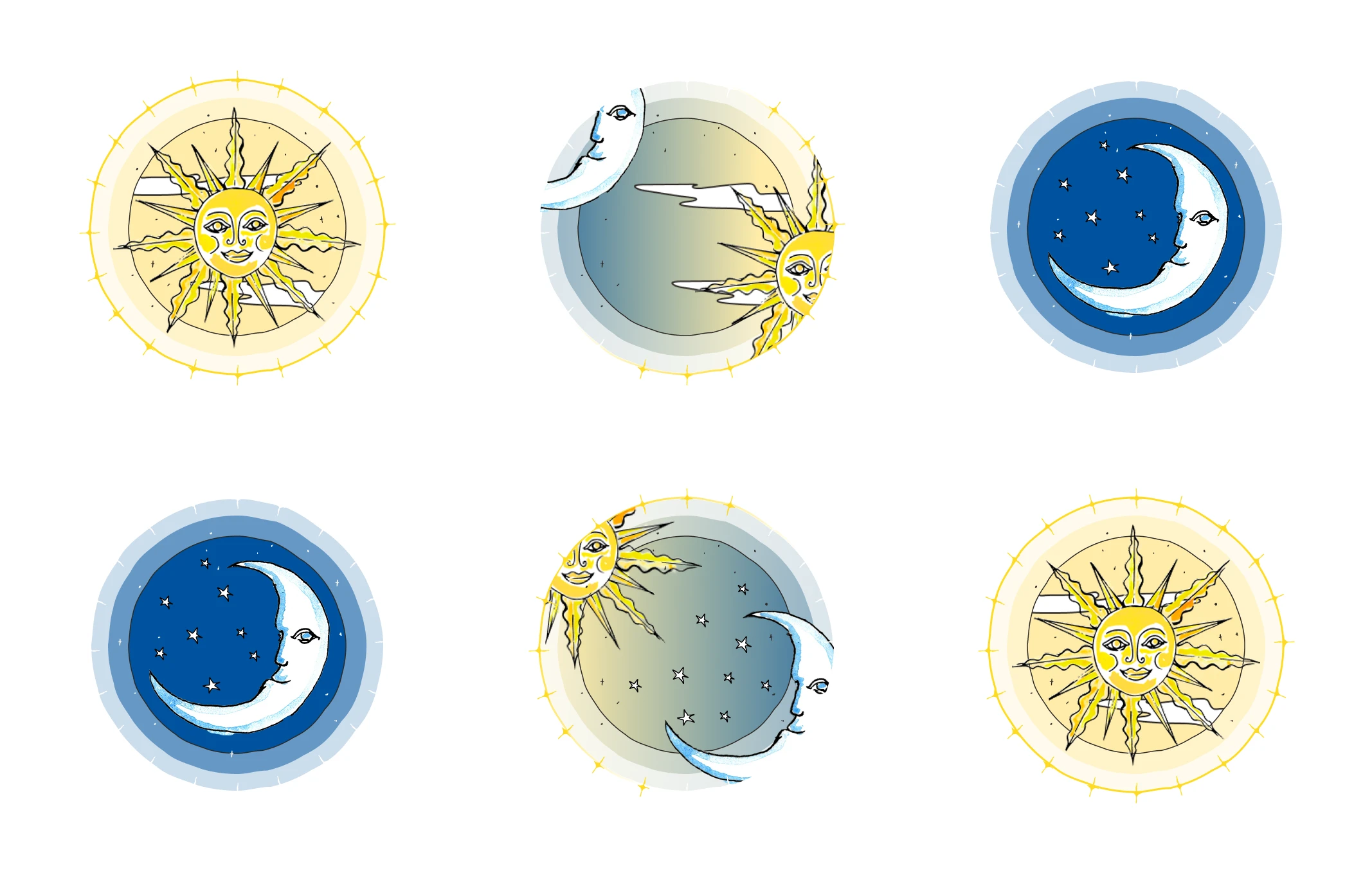 Exploratory visual directions presented during the artistic phase.