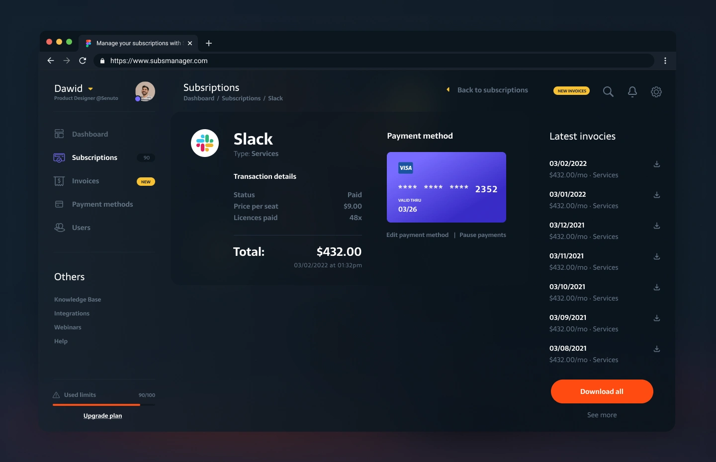 Subscriptions - single preview