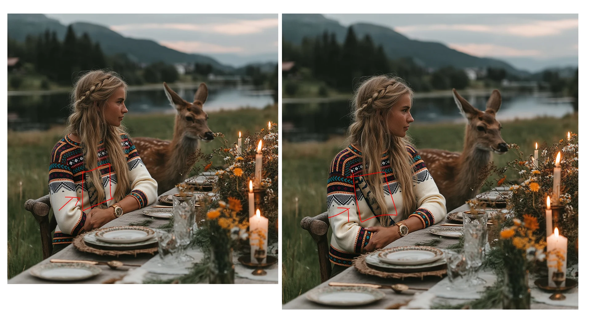 OpenArt managed to help me edit those shots - sweaters look accurate but still there are some elements which have been highlighted that are not aligned with the brand at all - which required one more round of editing