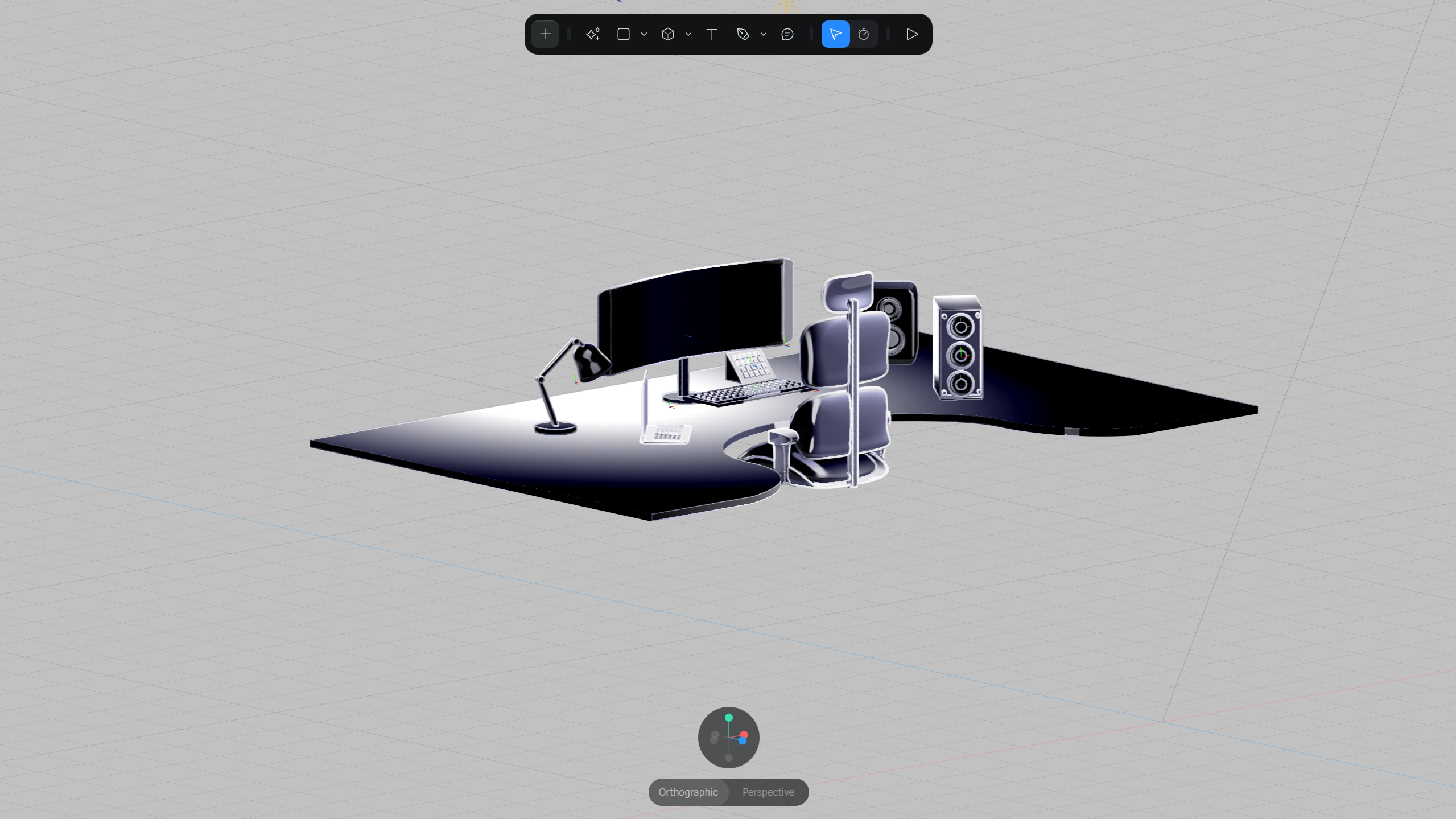 Computer Setup from an angled view.