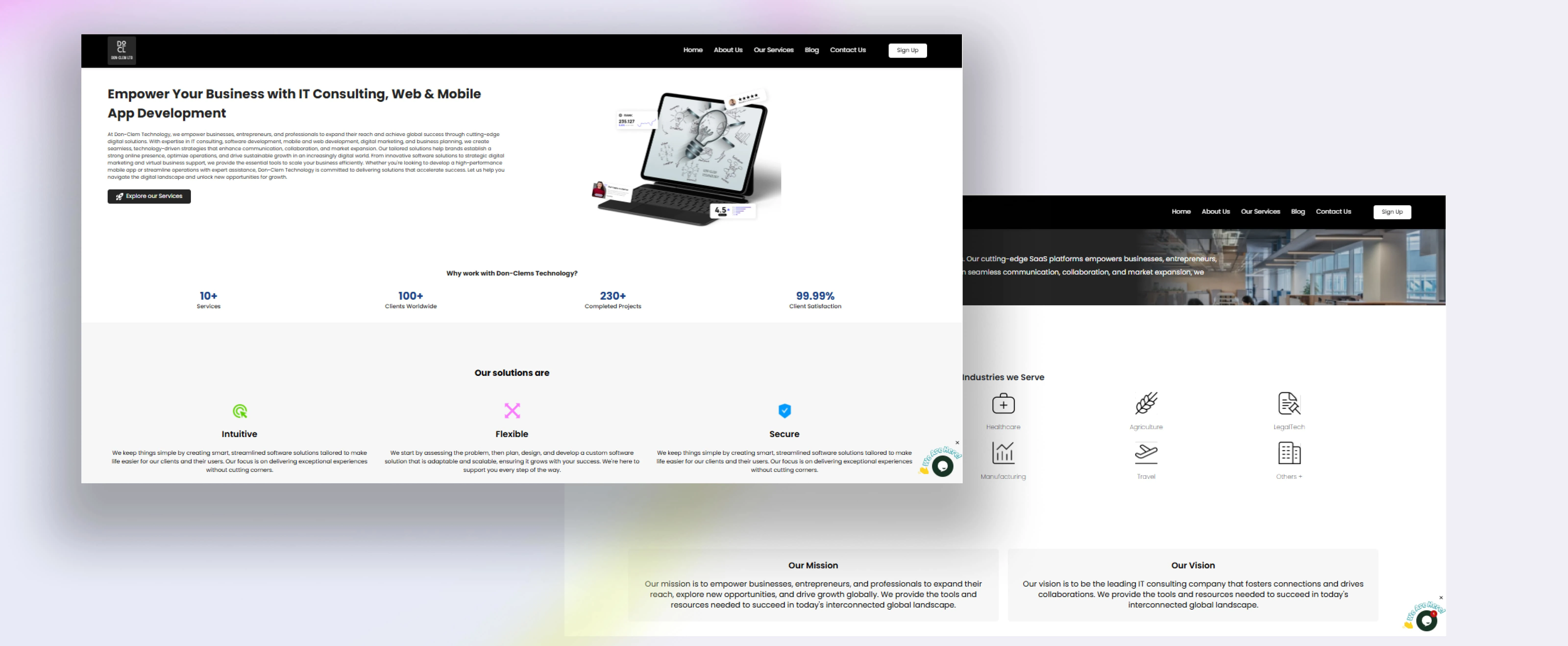 Overview of previous Home Page