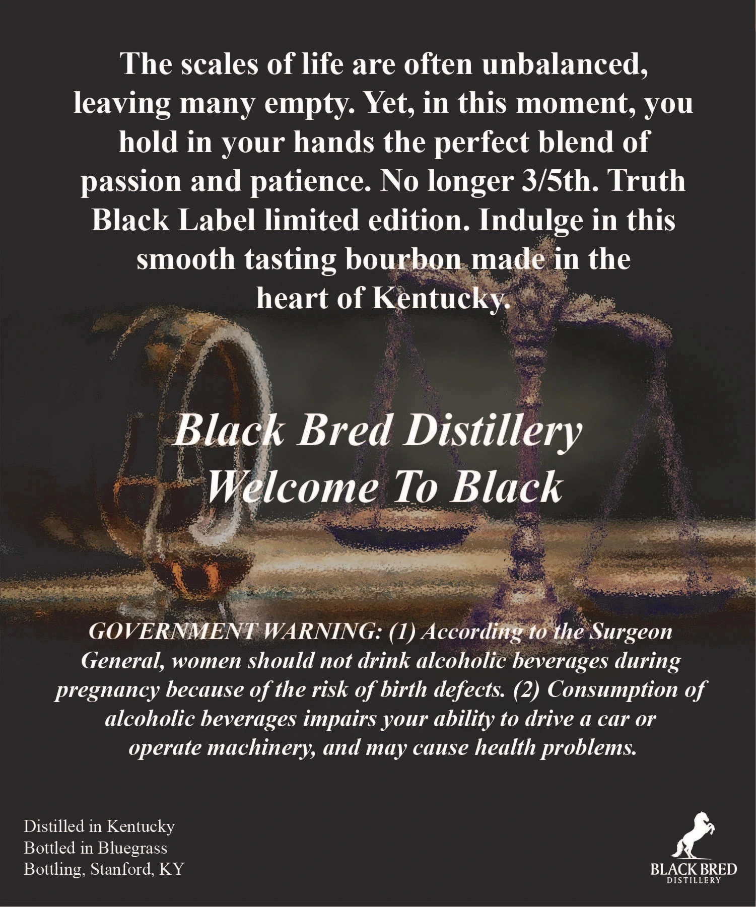 Truth Bourbon Whiskey Back Design