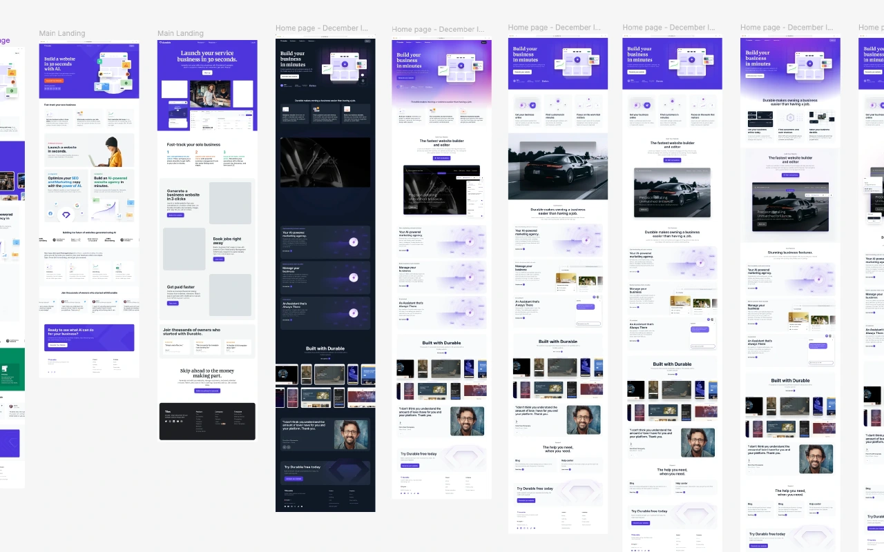 Home page design explorarions