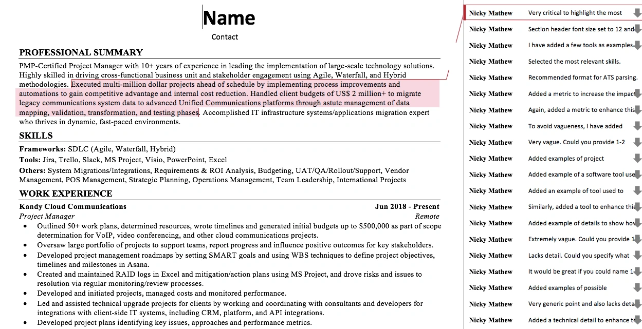 Screenshot with edits, comments highlighted
