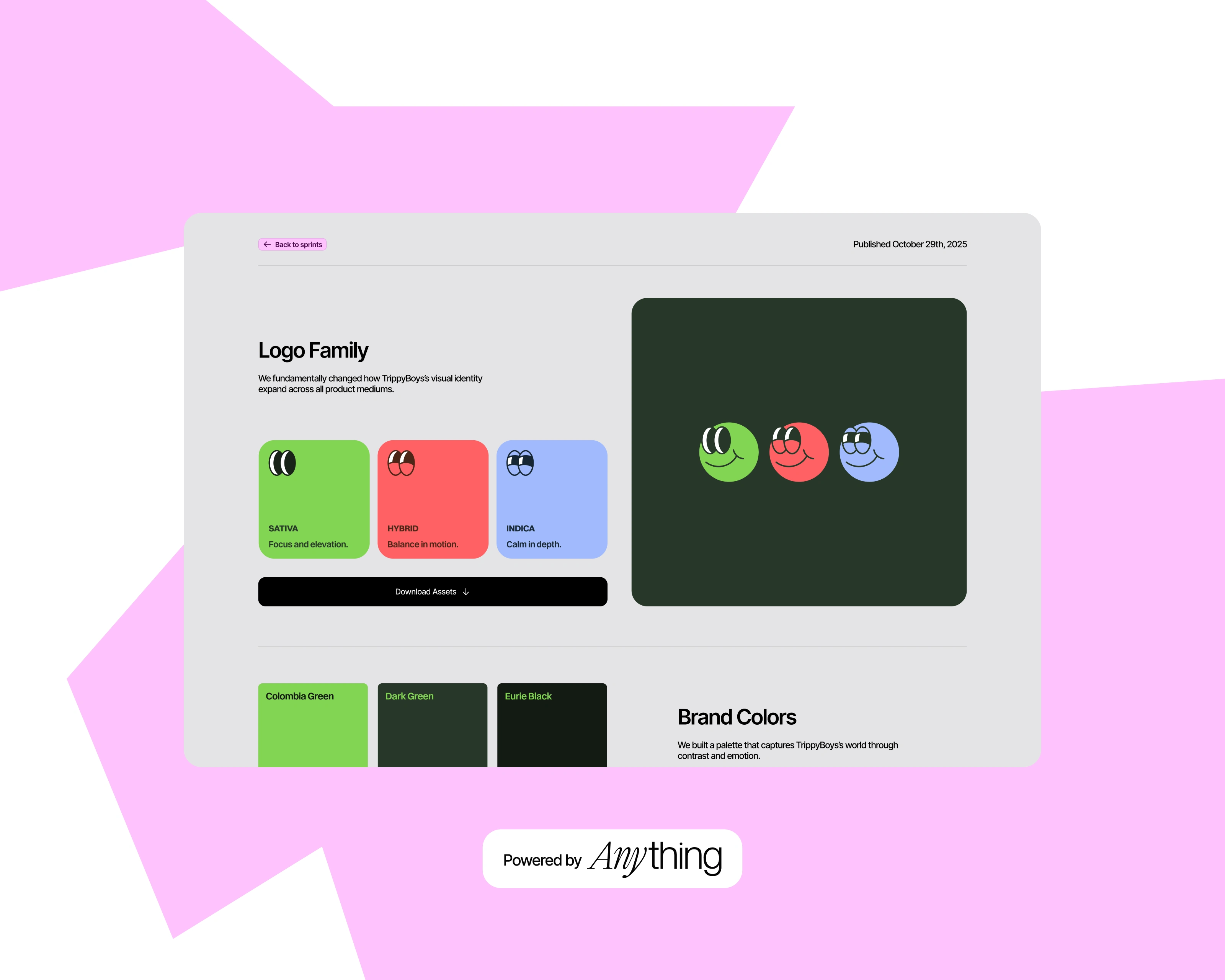 You'll be able to download assets and read through your brand's use guidelines online